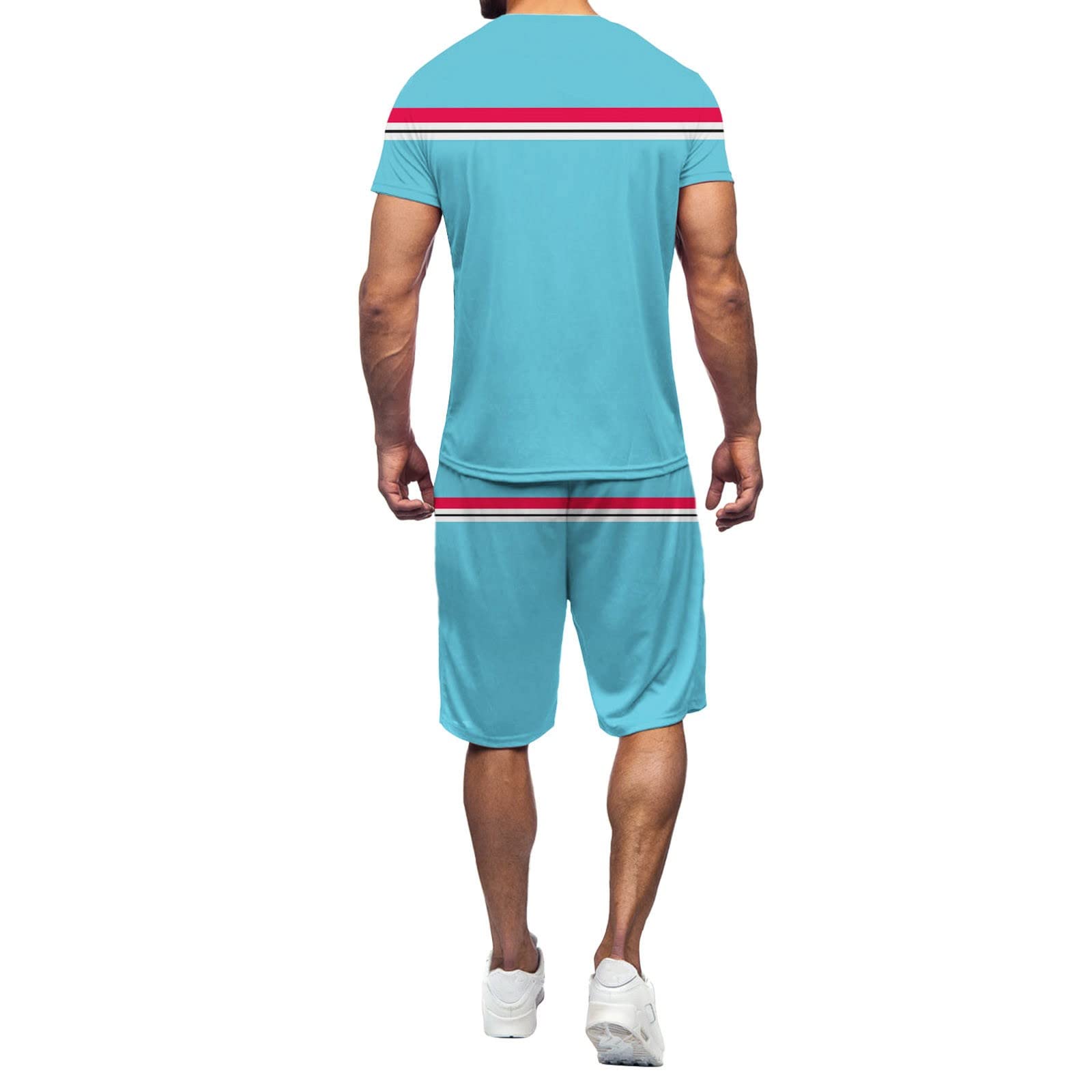 Men's Summer 2-Piece Short Sets - Breathable Casual Tracksuit Outfit with Windowpane Design | Perfect for Gym, Beach Vacation & Lounge Wear