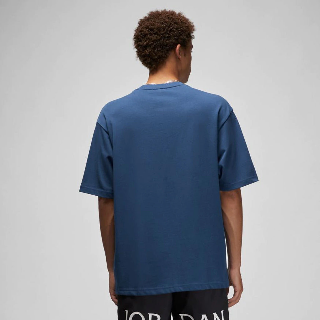 AIR JORDAN Wordmark Short Sleeve T-Shirt - French Blue | Men's Casual Cotton Tee for Streetwear & Basketball Fans