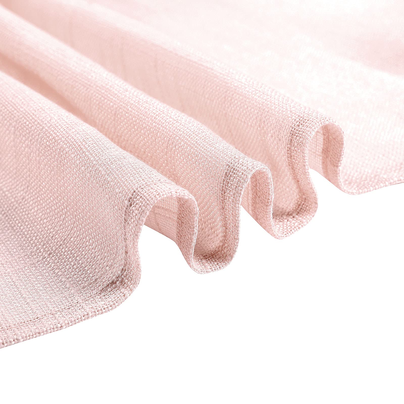 Rose Gold Faux Linen Tablecloth - Wrinkle Resistant Rectangle Table Cover for Kitchen, Restaurant, Indoor & Outdoor Dining - 108 Inch Blush Slubby Textured Weave | Perfect for Dinner Parties, Picnics & Special Events