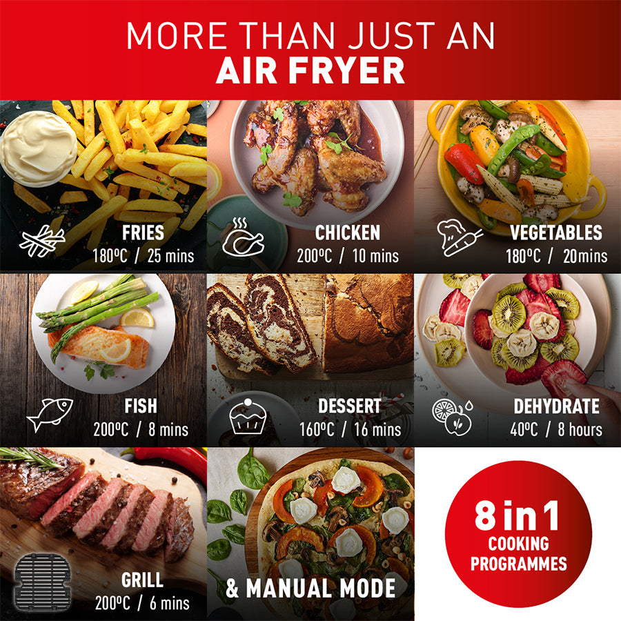 Tefal Dual Easy Fry & Grill Precision XXL Air Fryer EY905N - 10-in-1 Digital Air Fryer Oven with Large Capacity, Healthy Oil-Free Cooking for Family Meals, Roasting, Baking & Grilling - Perfect for Kitchens, Small Apartments & RV Living
