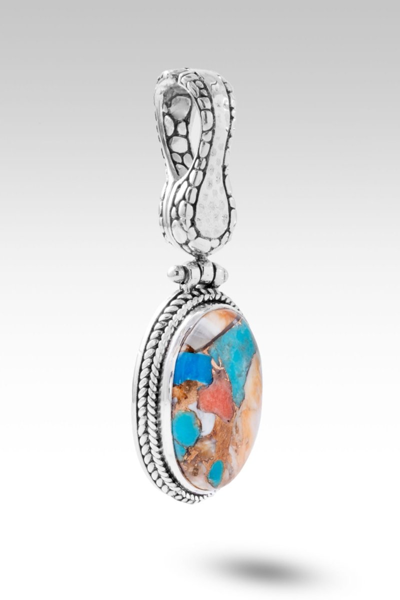 Victories Won Pendant Necklace - Genuine Kingman Turquoise & Spiny Oyster Shell Jewelry for Women - Perfect for Gifts, Weddings & Special Occasions