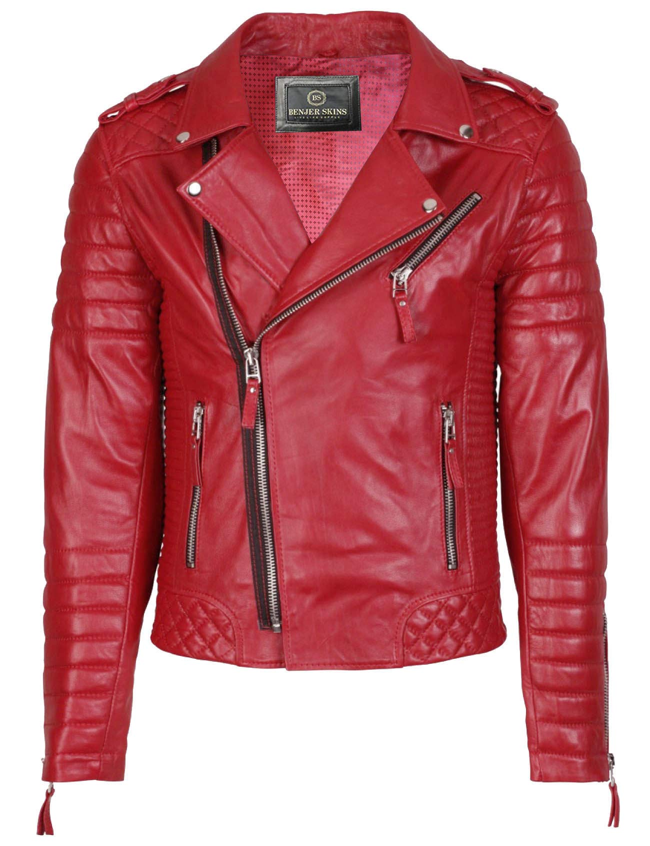 Genuine Lambskin Leather Jacket for Men - Motorcycle Biker Jacket BO 104 - Premium Quality Men's Leather Coat for Riding, Casual Wear & Outdoor Adventures