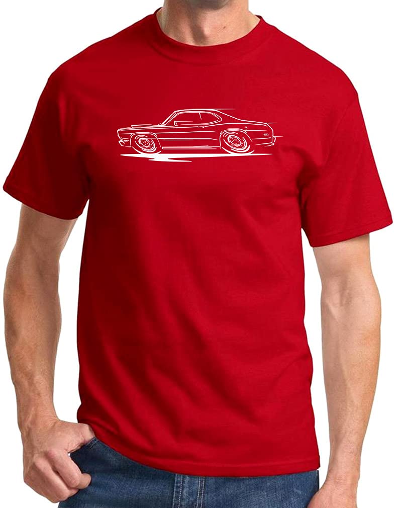 Plymouth Duster Redline Design Print T-Shirt - Vintage Muscle Car Graphic Tee for Men & Women - Perfect for Car Enthusiasts, Casual Wear & Retro Fashion