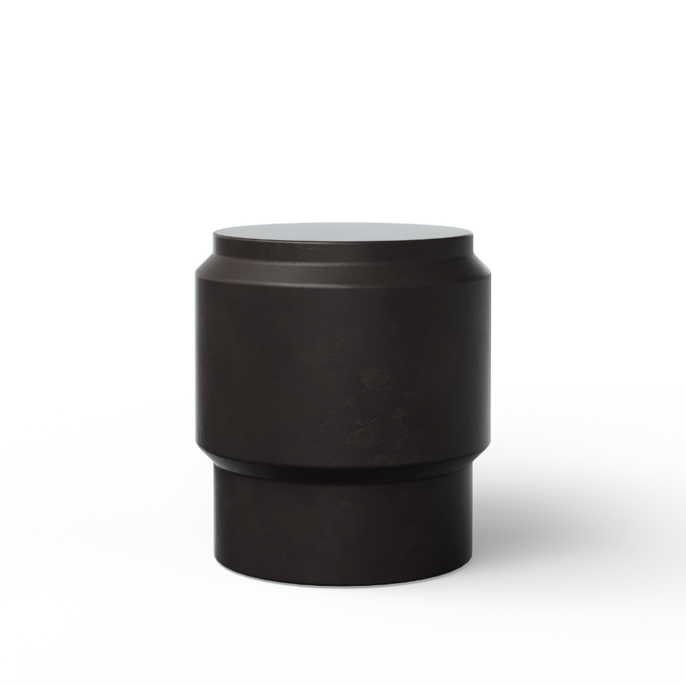 Barrel Outdoor Concrete Round Stool End Table - Durable Patio Furniture for Garden, Poolside & Backyard Decor