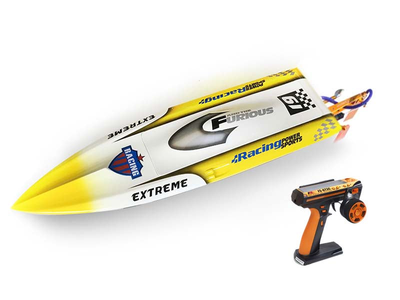 **H625 Fiber Glass Green Electric Racing RTR RC Boat with ESC, Motor, Servo, Battery & Controller – High Speed 65-75km/h (625x178x110mm) – Perfect for Lakes, Ponds & Competitive RC Racing**