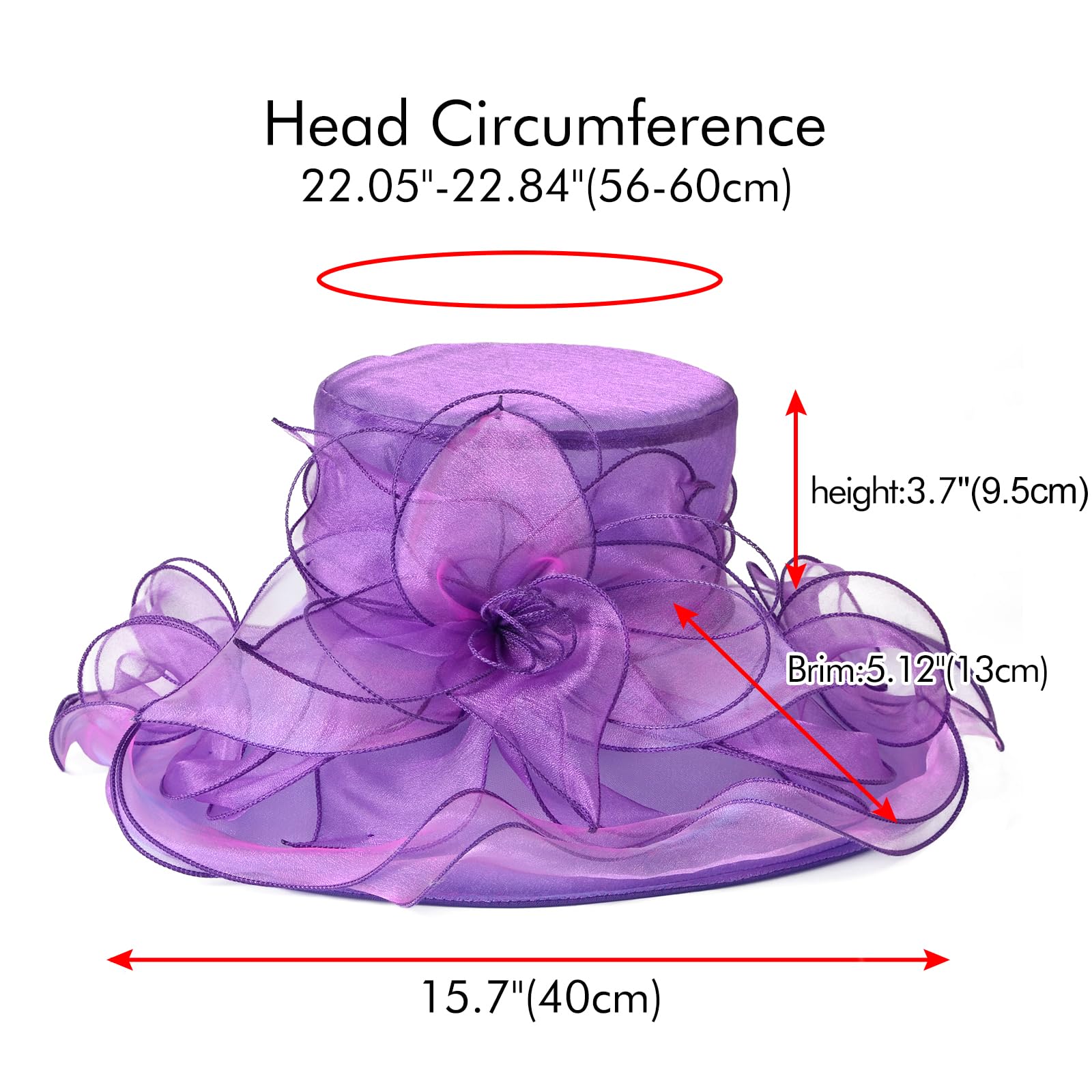 2025 Kentucky Derby Hats for Women - Elegant Organza Fascinator with UV Protection for Church, Tea Party & Wedding | Sun Hat for Outdoor Events & Garden Parties