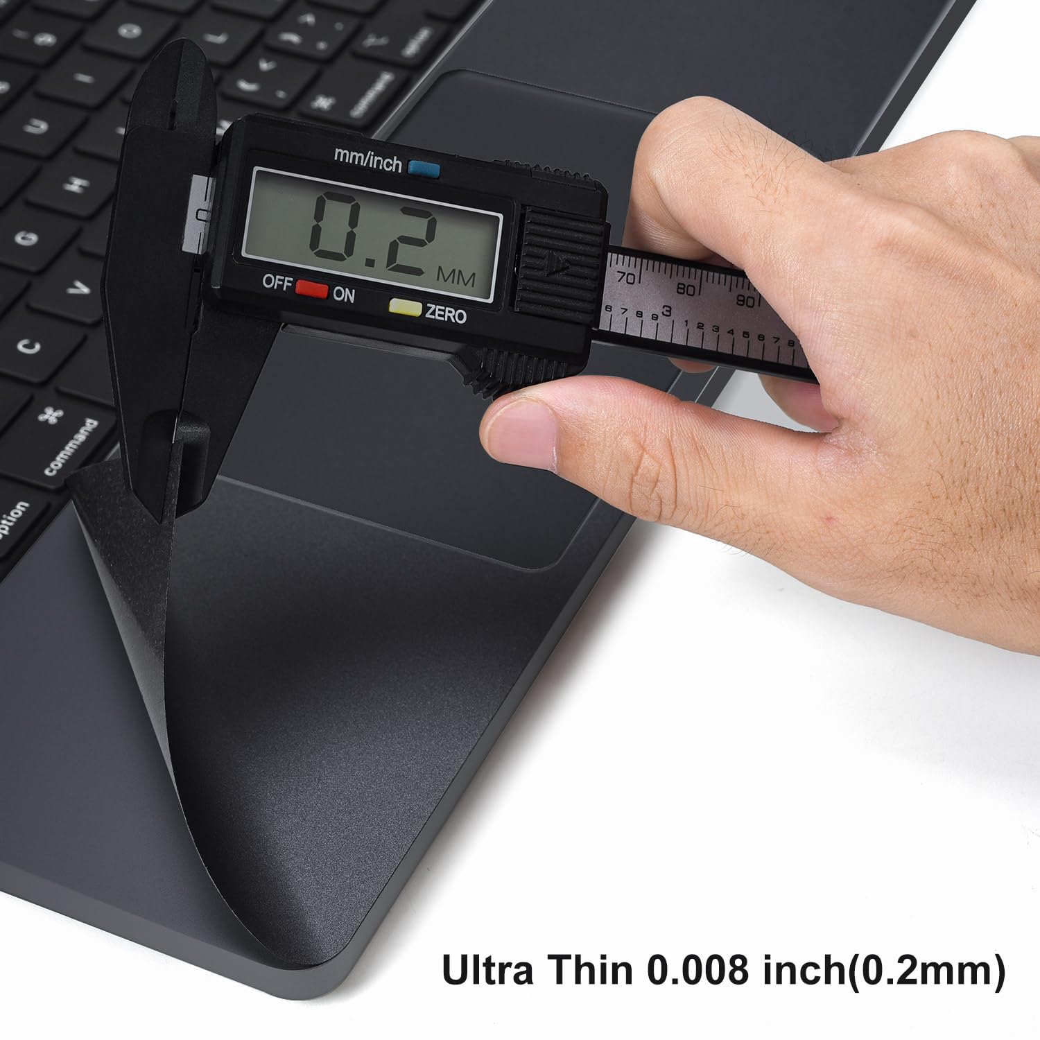 Space Black Palm Rest Cover Skin for Apple MacBook Pro 16 Inch (2023-2024 M3/M4 Chip Models A2991/A3186/A3403) - Laptop TrackPad Protector & Wrist Rest Decal - Perfect for Office Work, Coffee Shops, and Travel Use