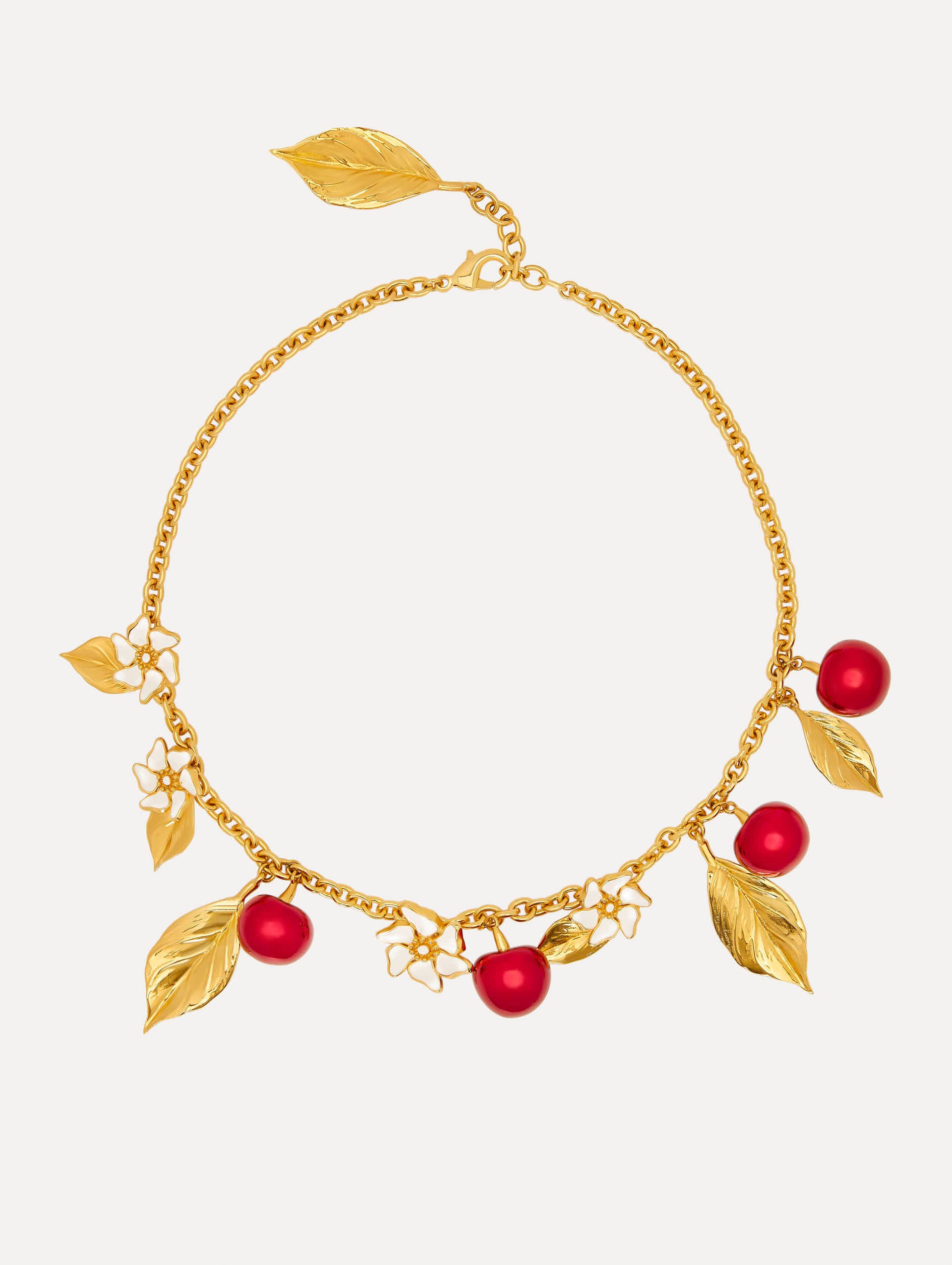 Elegant Cherry Pendant Necklace P25J810 - Red Jewelry for Women, Perfect Gift for Valentine's Day, Anniversary & Special Occasions