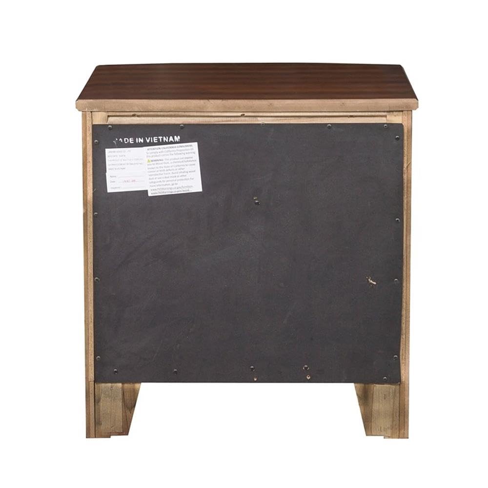 Homelegance Cotterill 3-Drawer Nightstand in Cherry Finish - Stylish Bedside Table for Bedroom with Storage Space - Perfect for Small Spaces, Apartments & Guest Rooms