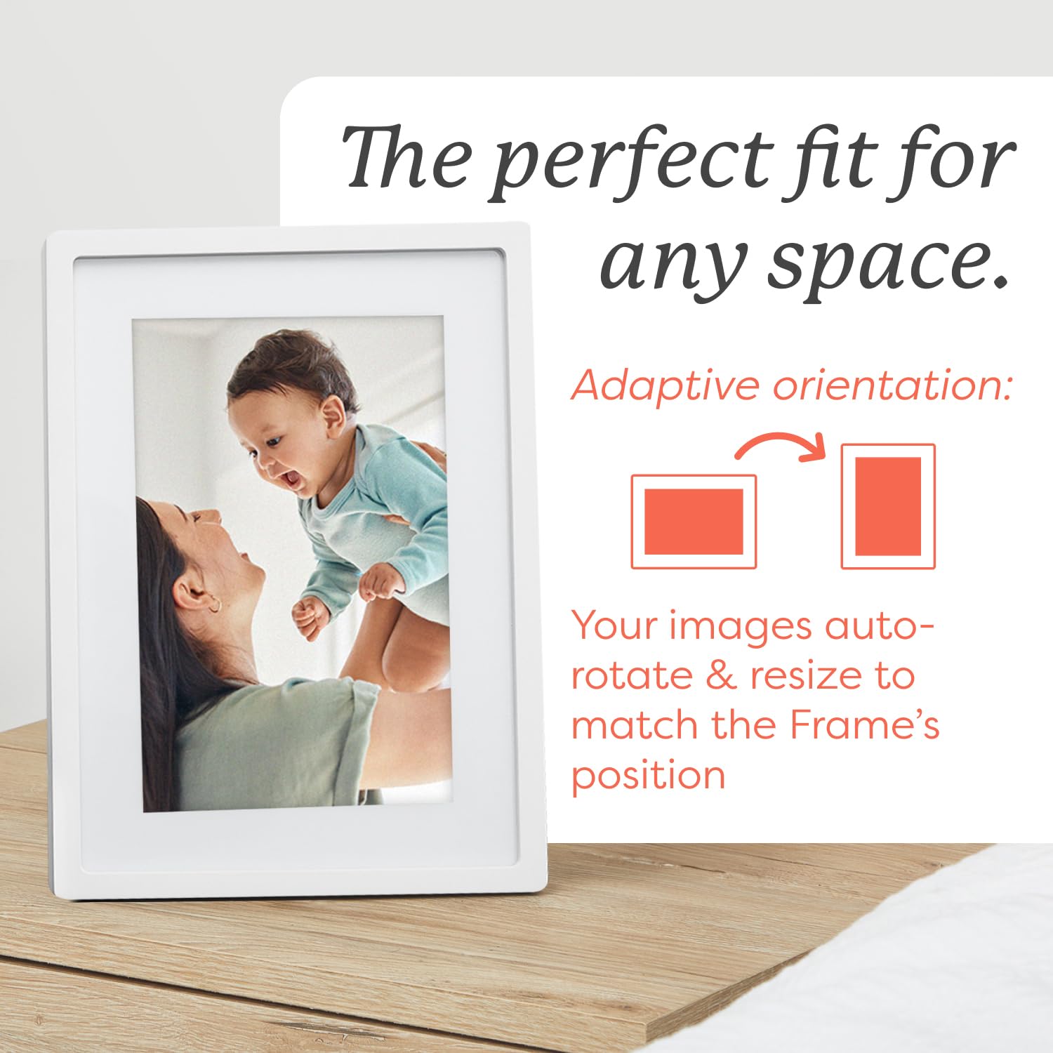 Skylight 10 Inch WiFi Digital Picture Frame - Touch Screen Display, Upload Photos from Phone - Perfect Gift for Family & Friends - White | Ideal for Home Decor, Living Room, Bedroom, Office