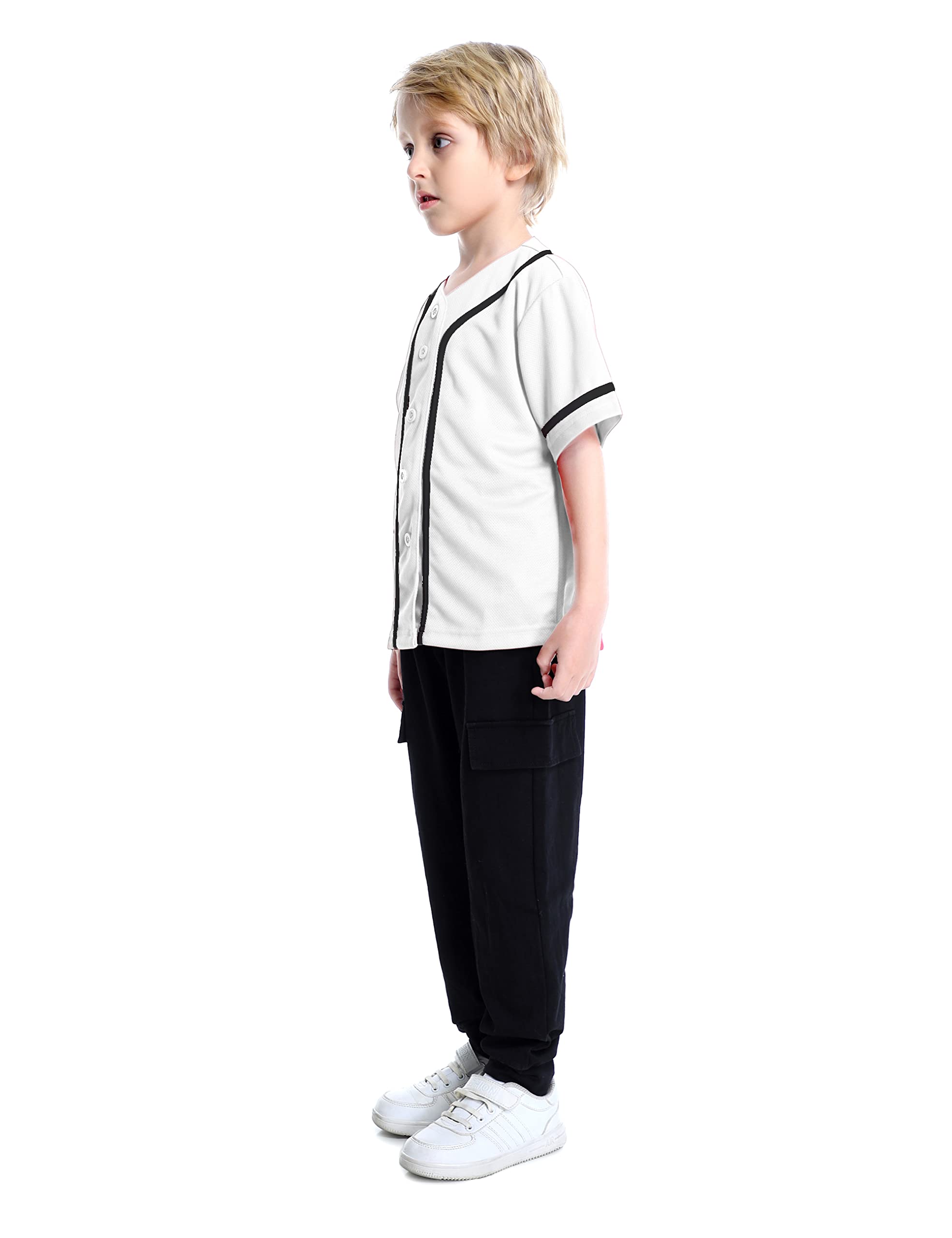 TopTie Boys Baseball Jersey - Youth Button Down Softball Jersey Shirt | Comfortable & Durable for Little League Games & Practice