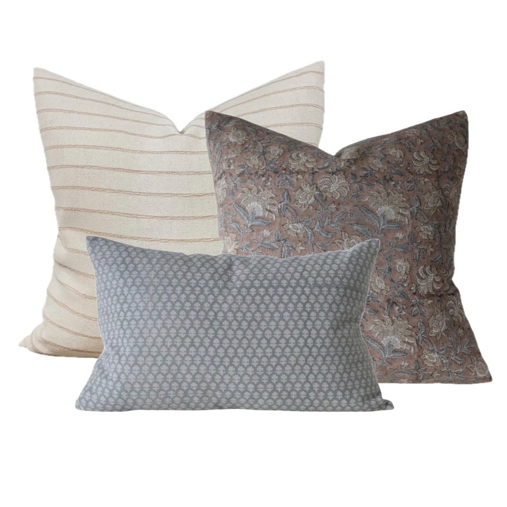 Premium Linen & Cotton Blend Decorative Throw Pillow Collection #12 - Perfect for Sofa, Bed, and Home Decor