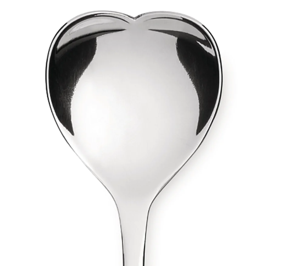 Alessi Heart Shaped Coffee Spoons Set of 4 - Elegant Stainless Steel Dessert Spoons for Coffee, Tea, and Desserts - Perfect for Valentine's Day, Weddings, and Romantic Gifts
