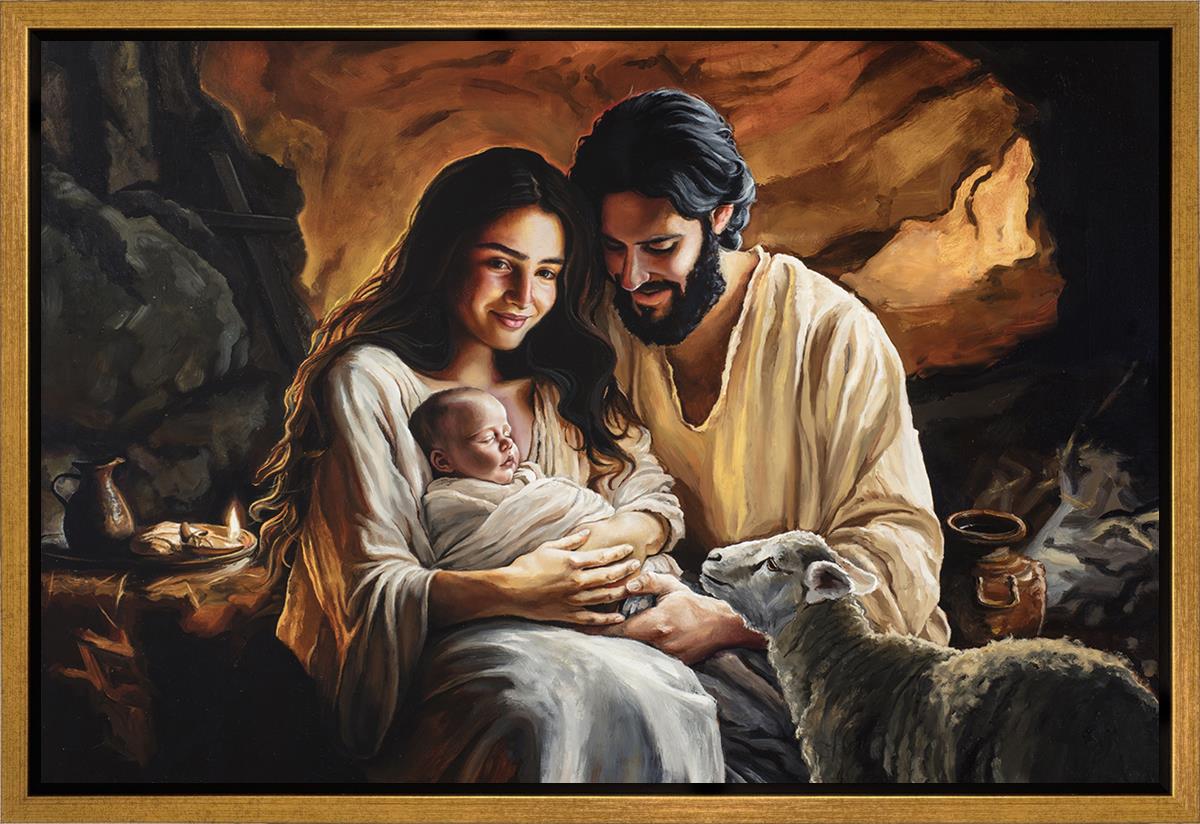 Born is The Lamb Gallery Wrap Canvas - Religious Wall Art Decor for Home, Church & Office - Perfect for Christian Gifts & Inspirational Spaces