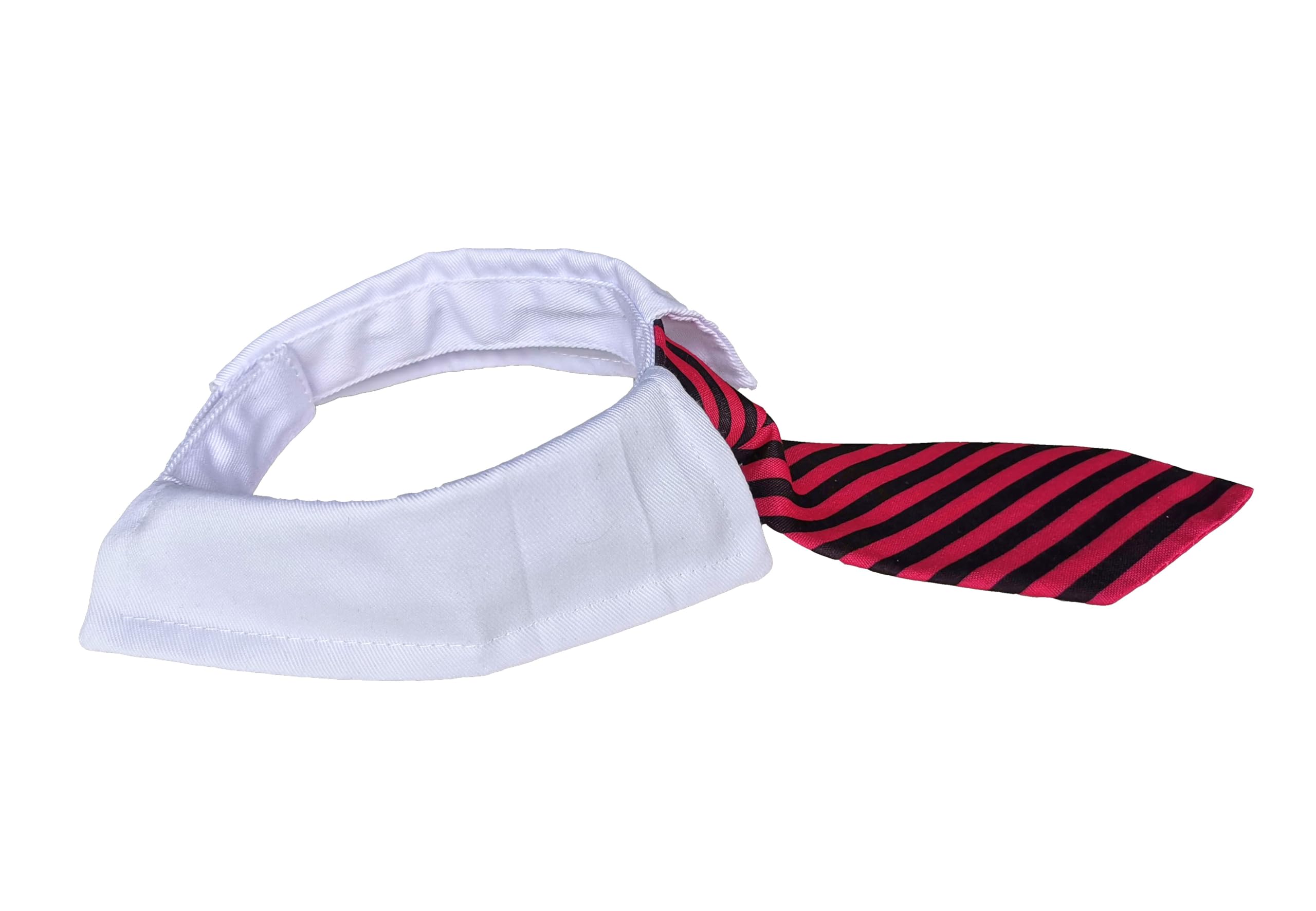 VEDEM Adjustable Dog Necktie with Tuxedo Collar - Striped Pet Costume for Small Medium Large Dogs (Large, Red Black) | Perfect for Weddings, Parties & Formal Pet Events