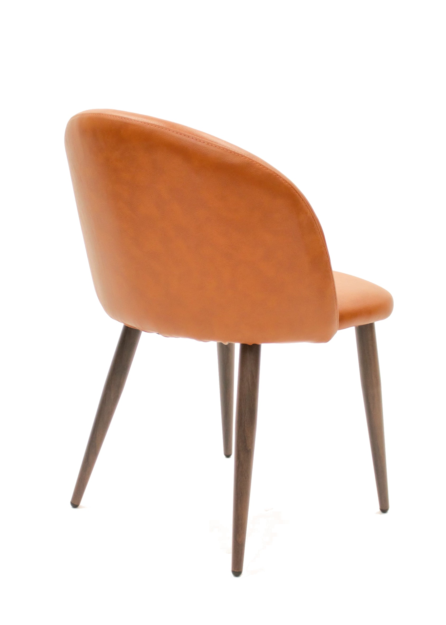 Luxury Cognac Brown Crescent Chair - Modern Accent Seating for Living Room, Bedroom & Office - Comfortable Lounge Chair for Relaxing & Reading