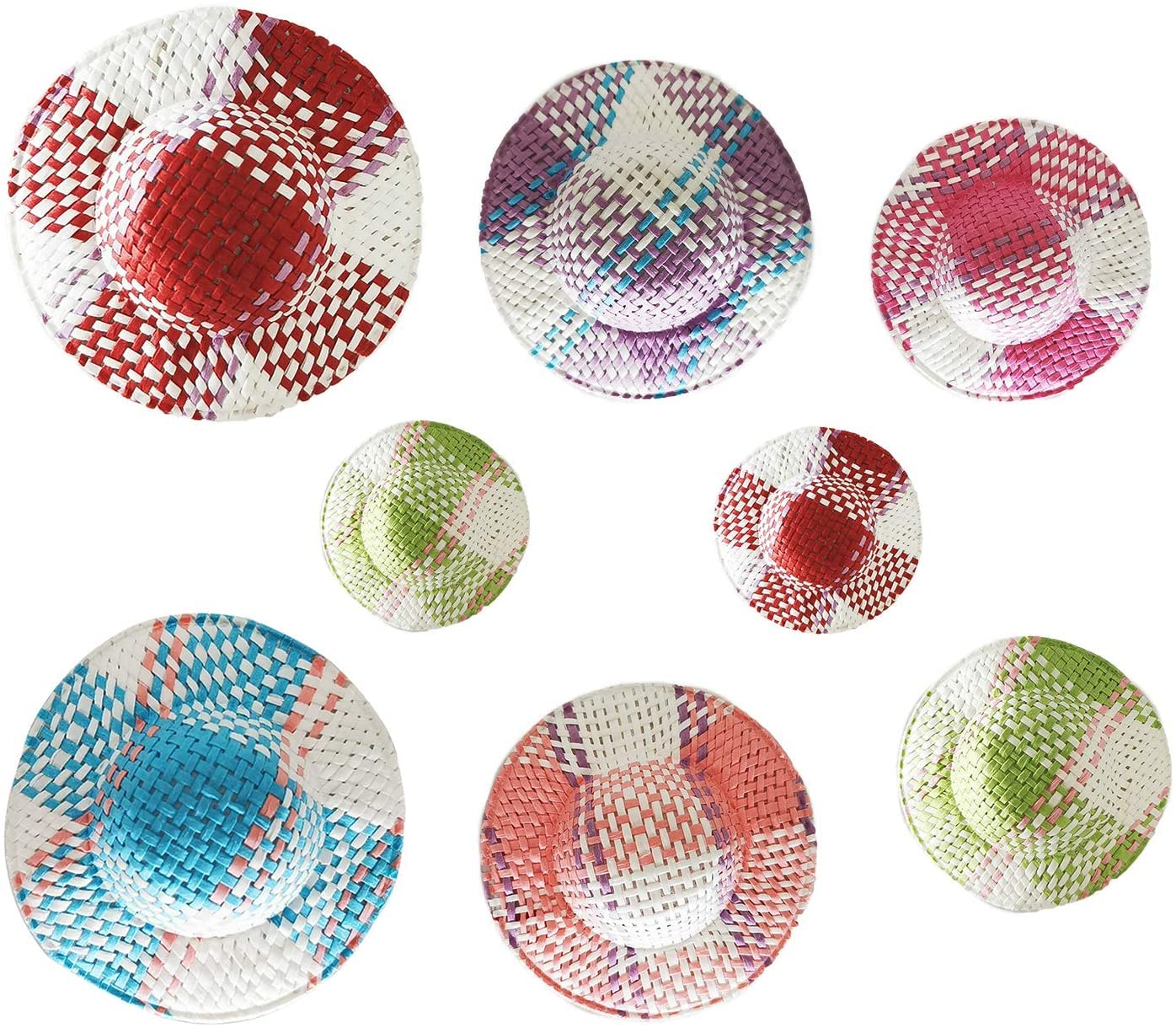 24 Pcs Mini Straw Hats - Tiny Dollhouse Hats for DIY Crafts, Party Decorations & Miniature Scenes - Perfect for Fairy Gardens, DIY Projects & Home Decor Accessories
