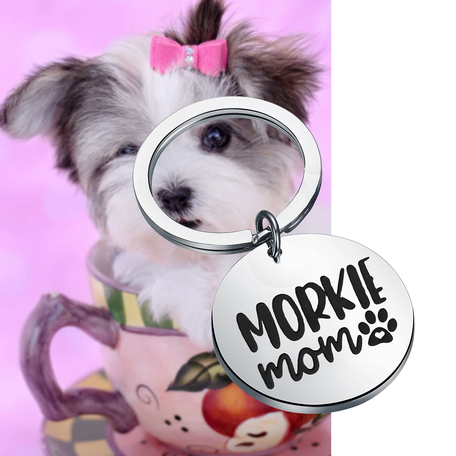 CENWA Morkie Keychain for Dog Lovers - Personalized Gift for Morkie Owners, Morkie Mom, and Morkie Lovers - Perfect for Birthdays, Christmas, and Pet Appreciation Gifts