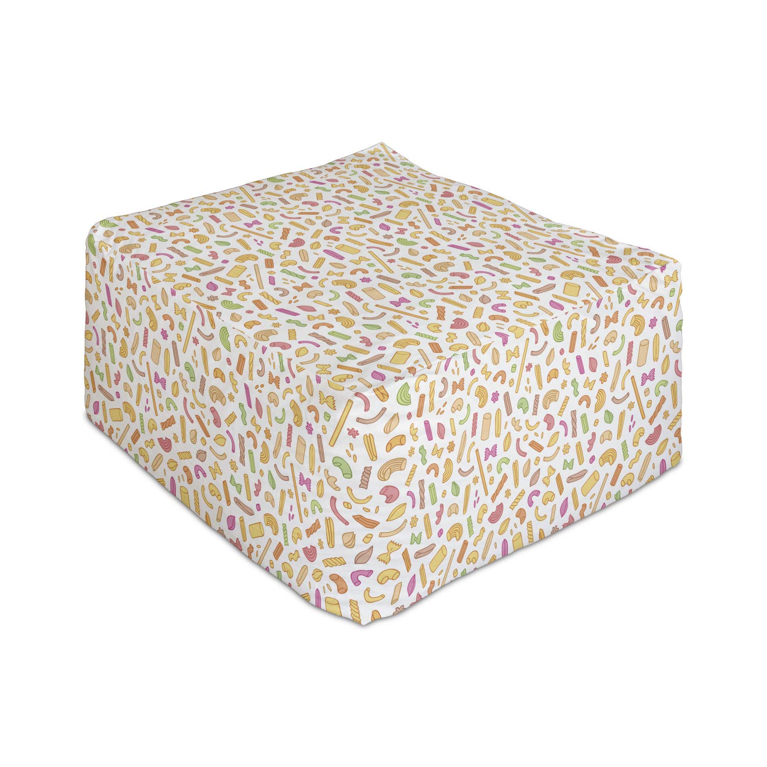 Ambesonne Italian Spaghetti Lovers Rectangle Pouf Ottoman - 25