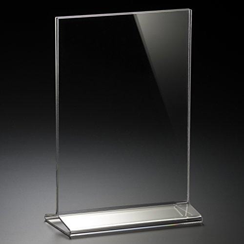 5x7 Inches Clear Acrylic Sign Holder - Table Top Menu Display Stand (Pack of 6) - Perfect for Restaurants, Retail Stores & Events