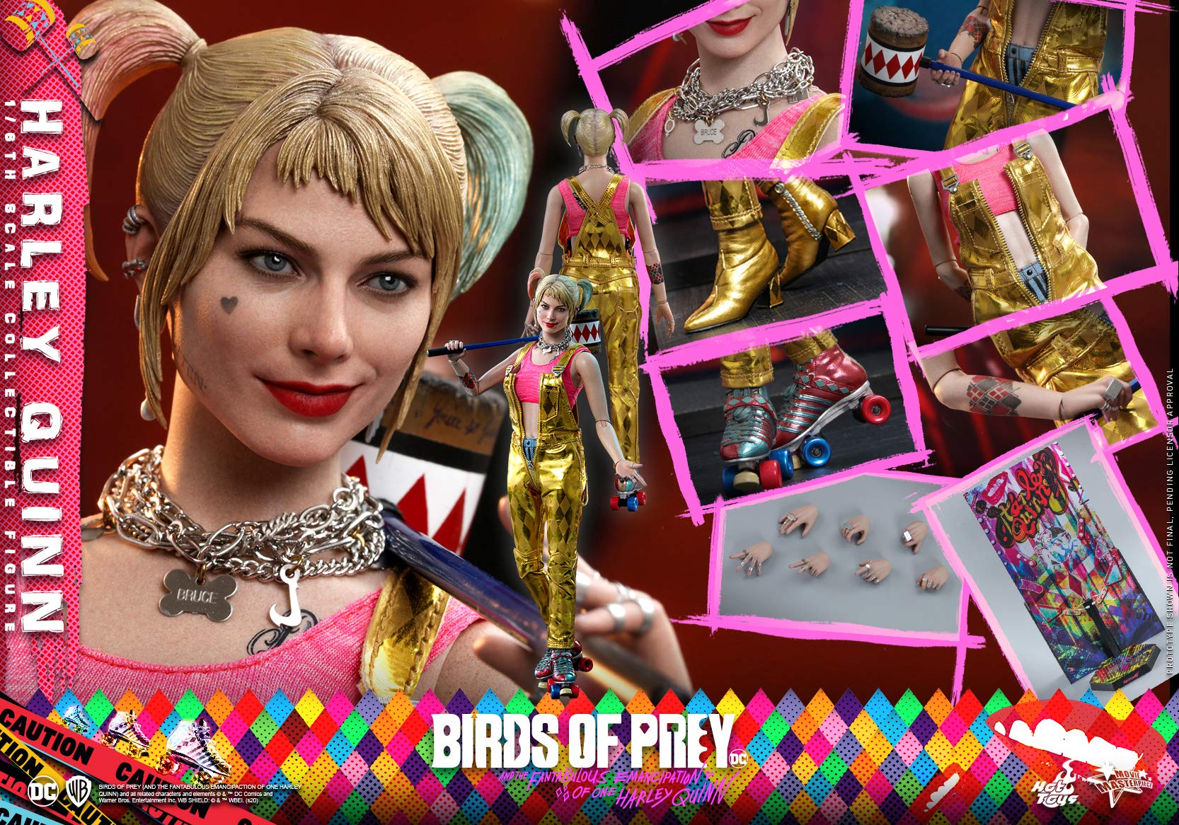 Hot Toys 1:6 Scale Harley Quinn Collectible Figure - Birds of Prey Movie Version, Multicolor DC Comics Action Figure for Display & Collection | Perfect for Superhero Fans & Model Enthusiasts