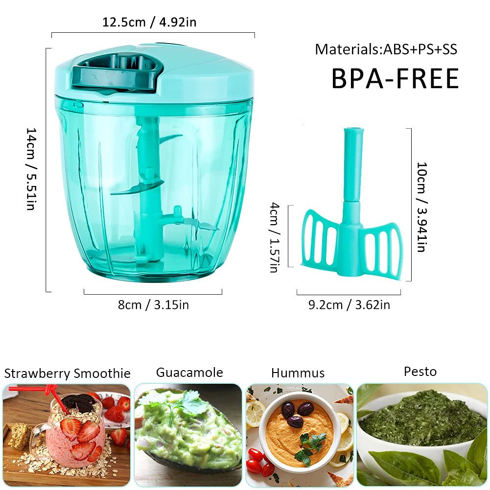 Cambom Manual Food Chopper - BPA Free Hand-Pull String Vegetable Slicer for Onions, Garlic & Herbs | Perfect for Meal Prep, Salads & Cooking | Safe Kitchen Gadget