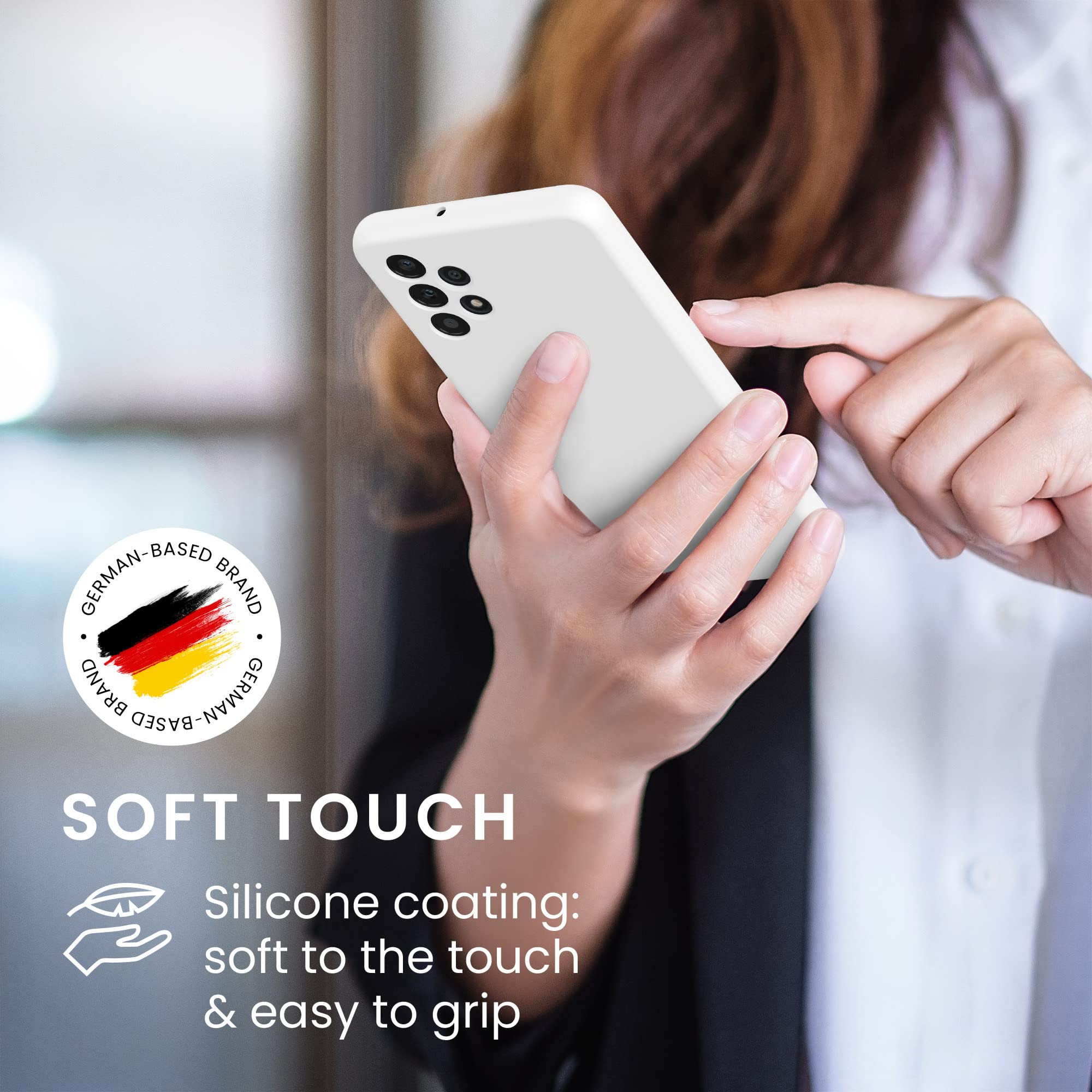 kwmobile Shockproof TPU Silicone Case for Samsung Galaxy A32 5G - Soft Matte White Protective Phone Cover | Perfect for Everyday Use, Work & Travel
