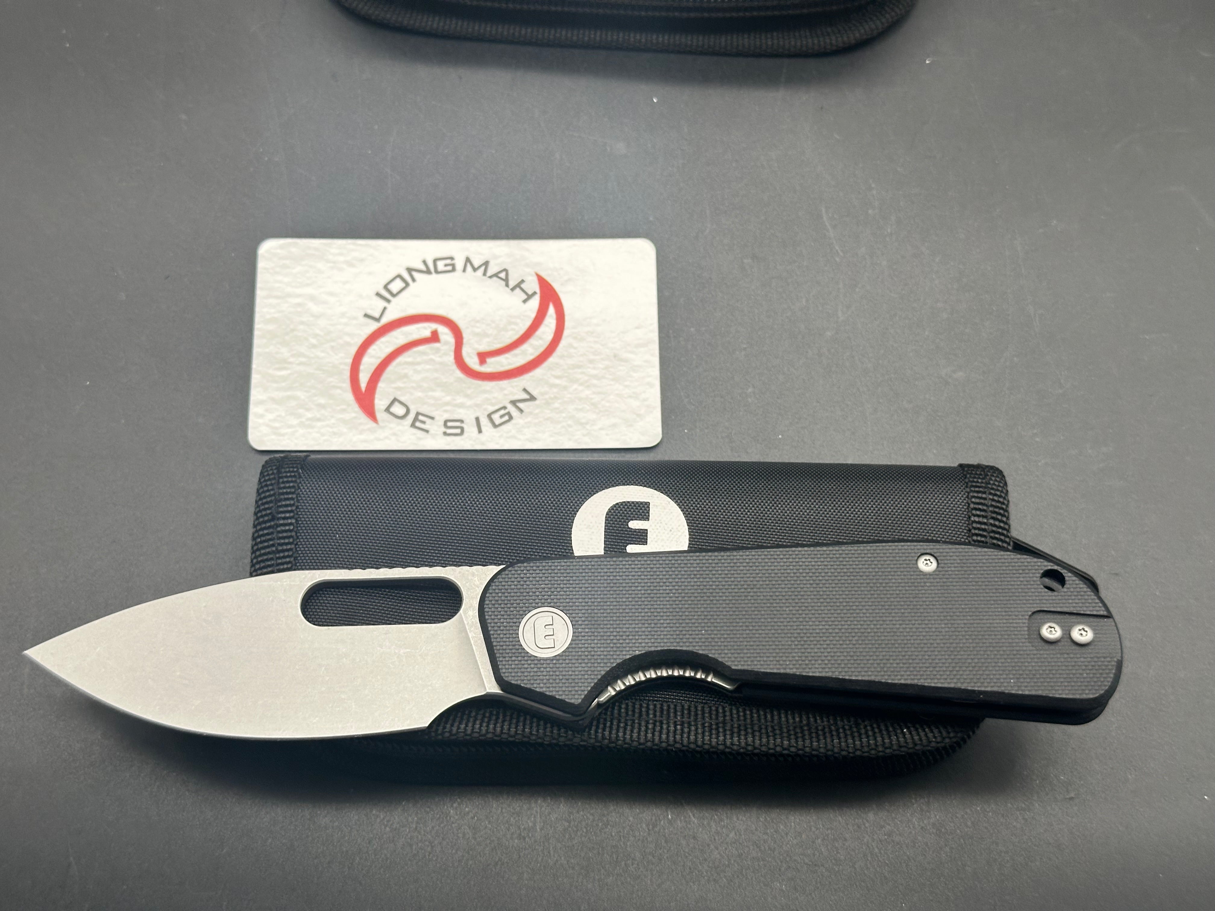 Premium Eutektik EFD Black Stonewashed Pocket Knife with LTK Koozie, Patch & Sticker Set - Perfect for Camping, Hiking & Outdoor Adventures