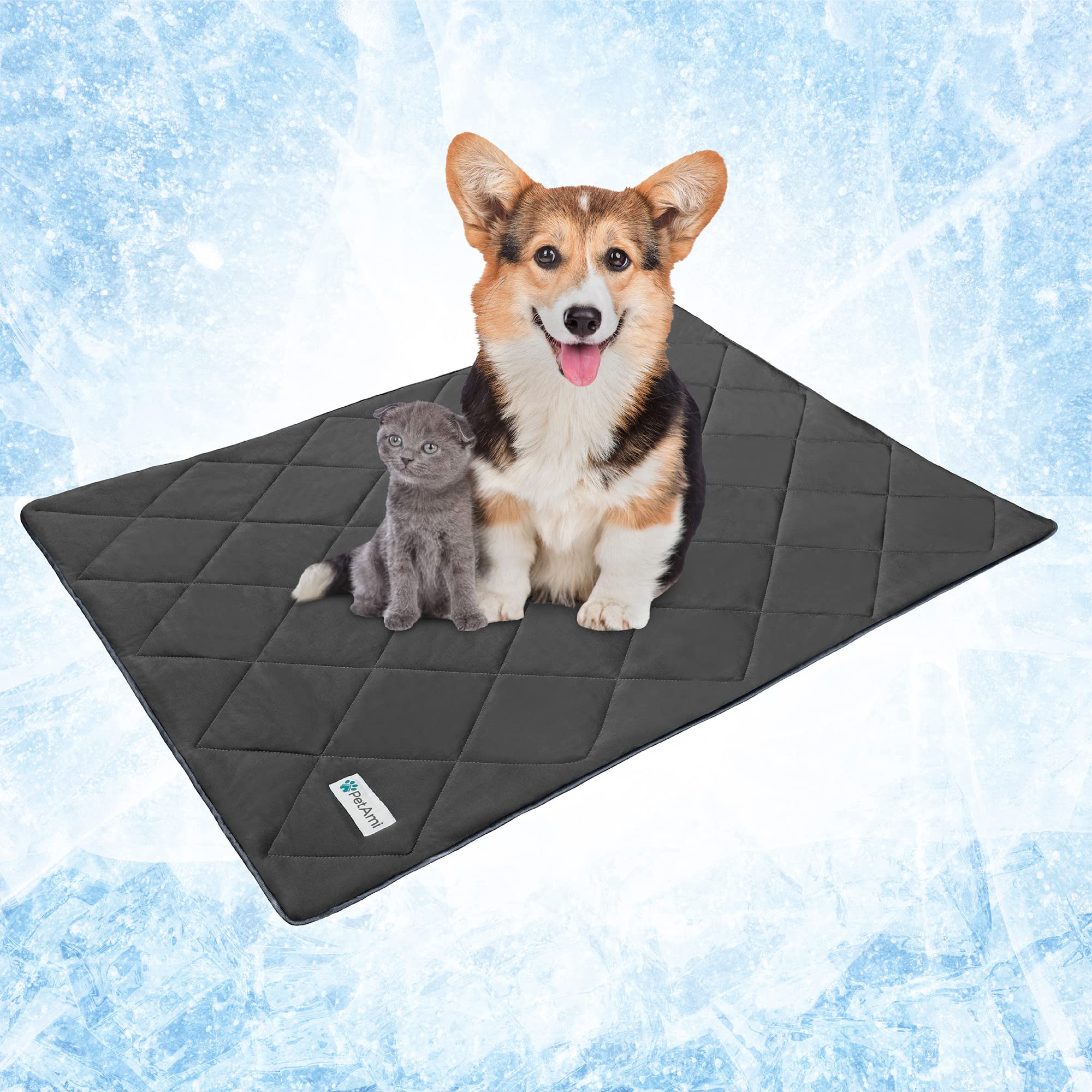PetAmi Cooling Dog Blanket - Reversible Fuzzy Pet Throw for Dogs & Cats - Sofa Protector for Home Comfort