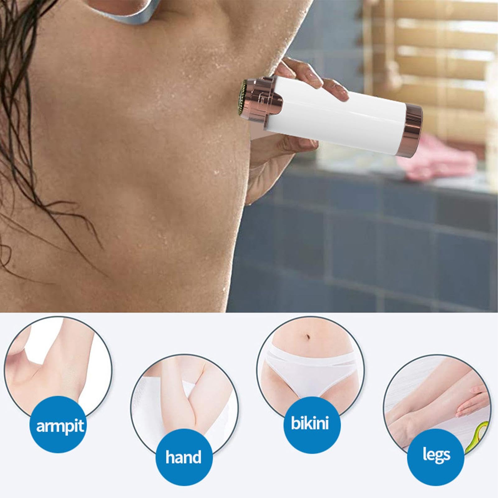 Electric Facial Hair Remover for Women - Rechargeable Eyebrow & Face Hair Trimmer with LED Light | Painless Hair Removal Device | Perfect for Travel, Home Use & Quick Touch-Ups