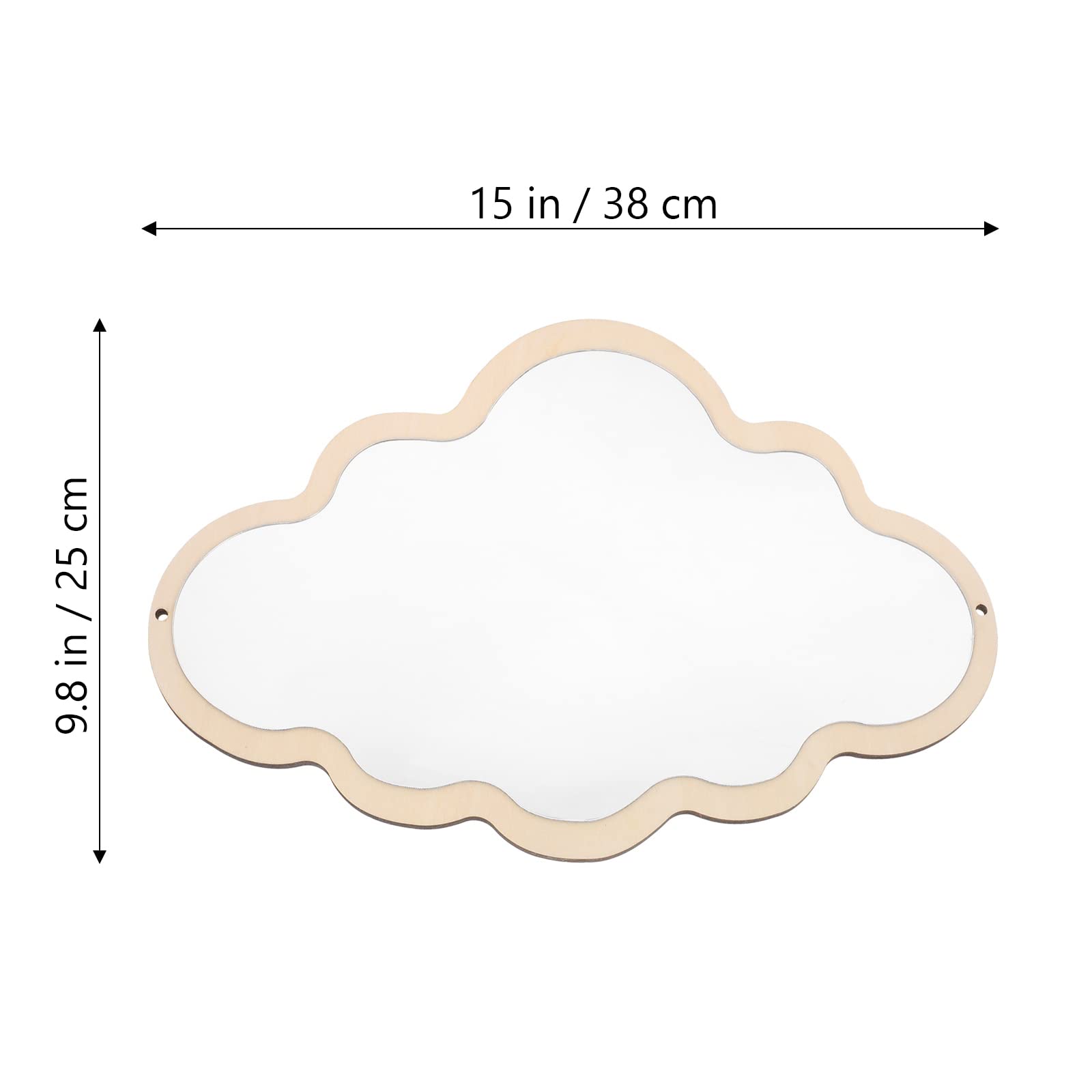 EXCEART Cloud Shaped Wooden Mirror - Decorative Wall Sticker & Tabletop Mirror for Home Decor, Kids Room, DIY Crafts, and Photo Props - Safe Non-Glass Design for Nursery & Playrooms