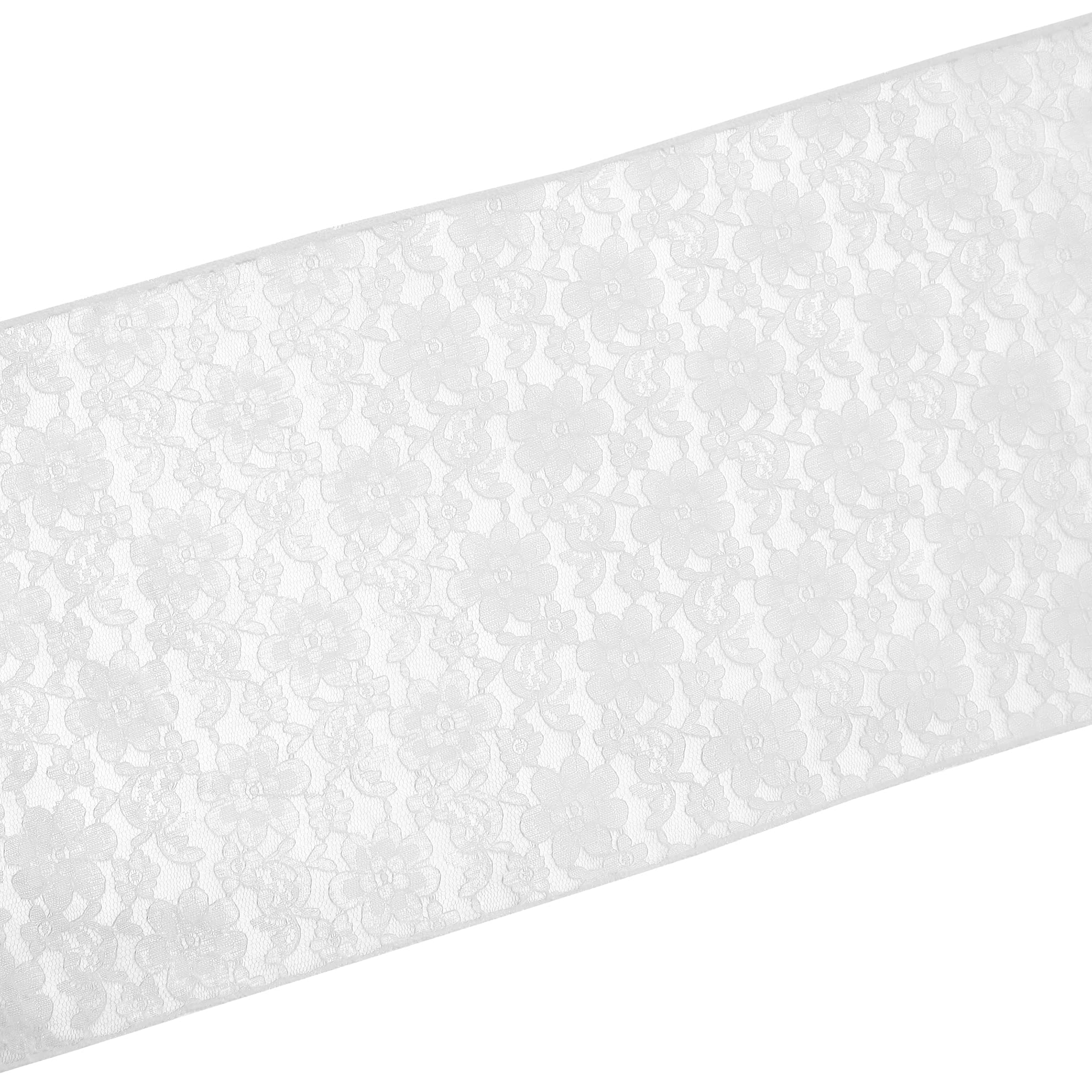 Elegant White Floral Lace Table Runner 12