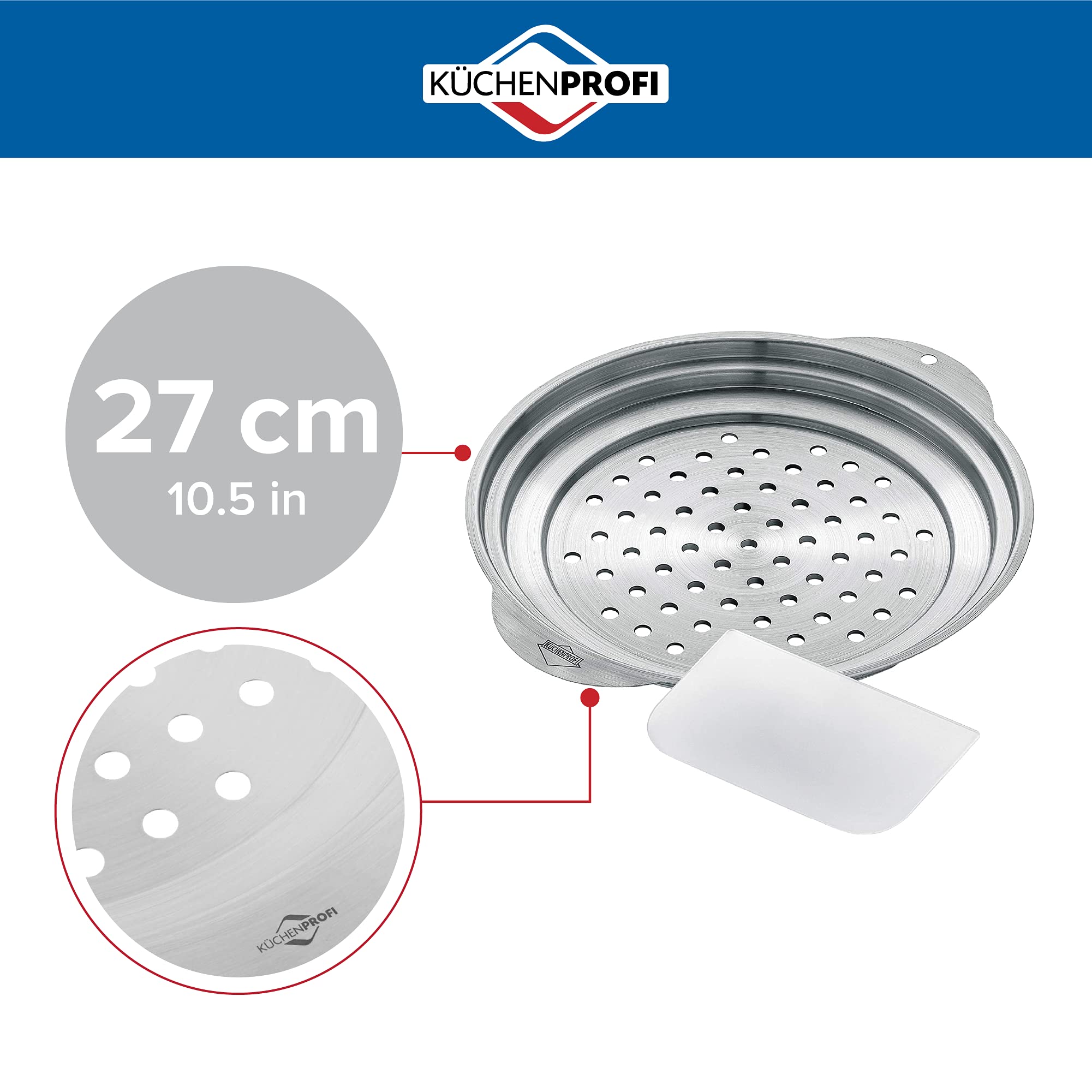 Stainless Steel Spaetzle Maker with Lid and Scraper - German Dumpling & Noodle Press for Homemade Pasta - Perfect for Kitchen, Restaurant & European Cuisine Lovers