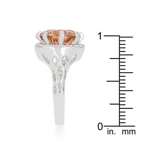 Elegant Champagne Organic Cocktail Ring for Women - Vintage Gold Statement Jewelry for Parties, Weddings & Special Occasions