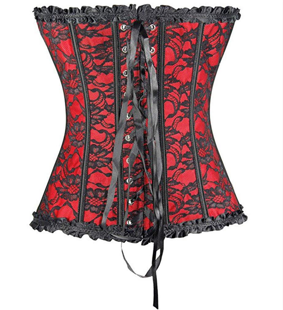 Sexy Red Floral Lace Corset Bustier Top for Women - Bridal Lingerie & Boudoir Wear - Perfect for Valentine's Day, Honeymoon, and Romantic Nights