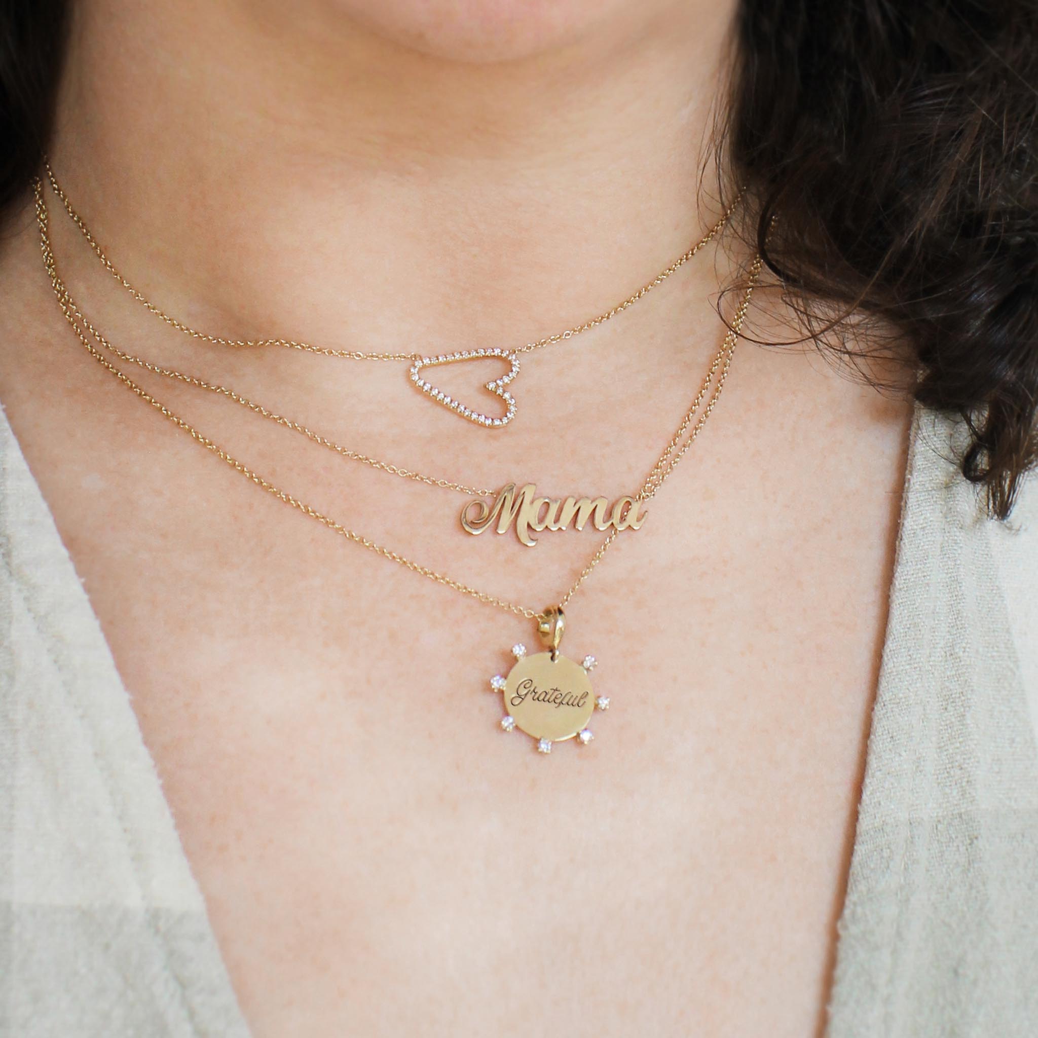 14K Gold Script Letter Mama Necklace - Personalized Mom Gift for Birthday, Mother's Day & Anniversary - Perfect for Everyday Wear & Special Occasions