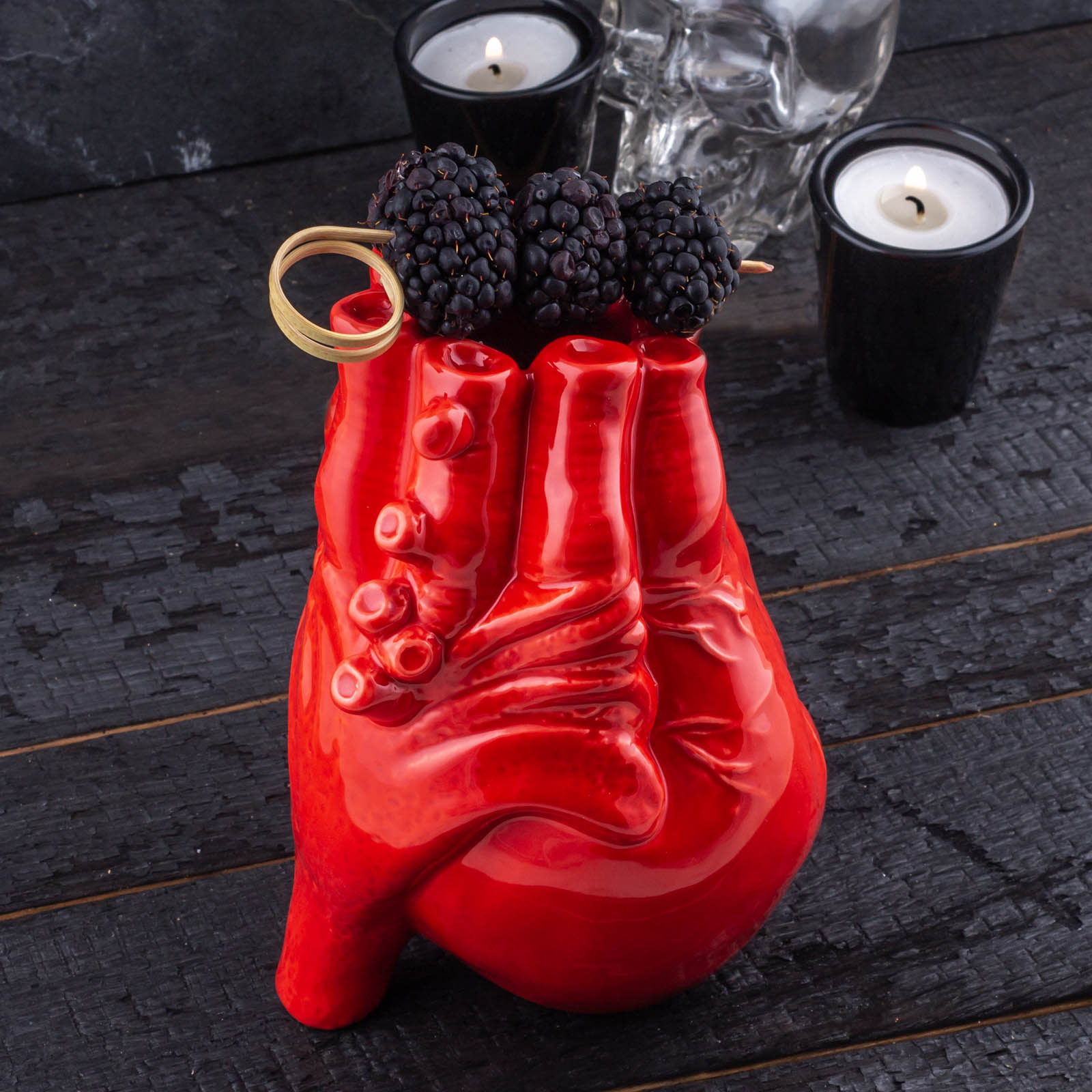 BarConic® Bleeding Heart Tiki Mug - Handcrafted Ceramic Tropical Cocktail Cup for Exotic Drinks | Perfect for Luau Parties, Summer BBQs & Themed Home Decor