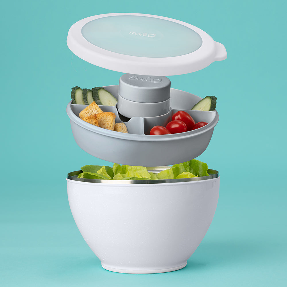 Shimmer Aquamarine Lunch Bowl Set - 60oz BPA-Free, Microwave & Dishwasher Safe - Perfect for Office, School, Picnics & Meal Prep