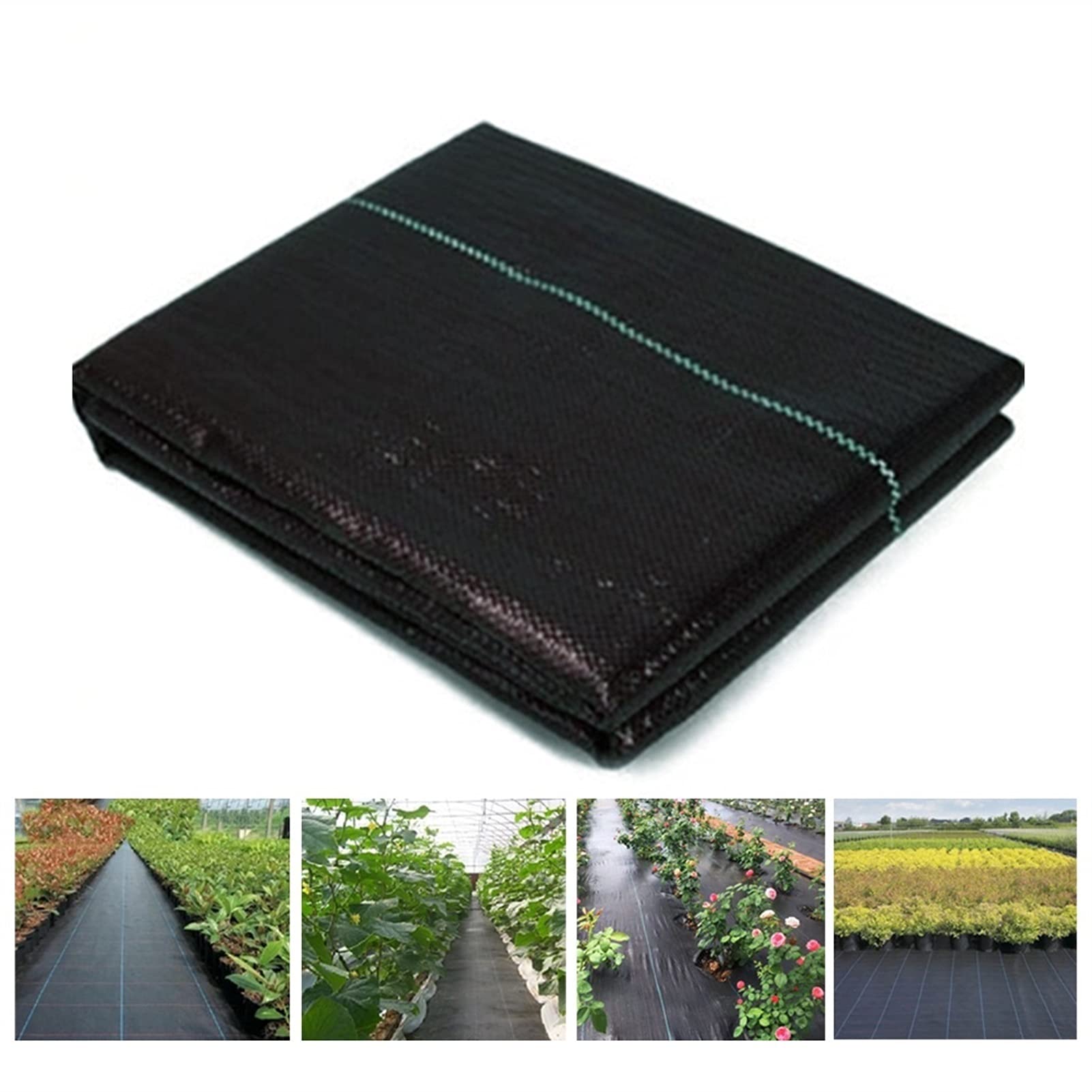 Premium Black Landscaping Fabric - Heavy Duty Weed Barrier for Lawn, Garden, Flower Beds & Driveways | Durable Ground Cover Mulch Fabric (1x3m) | Perfect for Weed Control, Soil Protection & Landscape Projects
