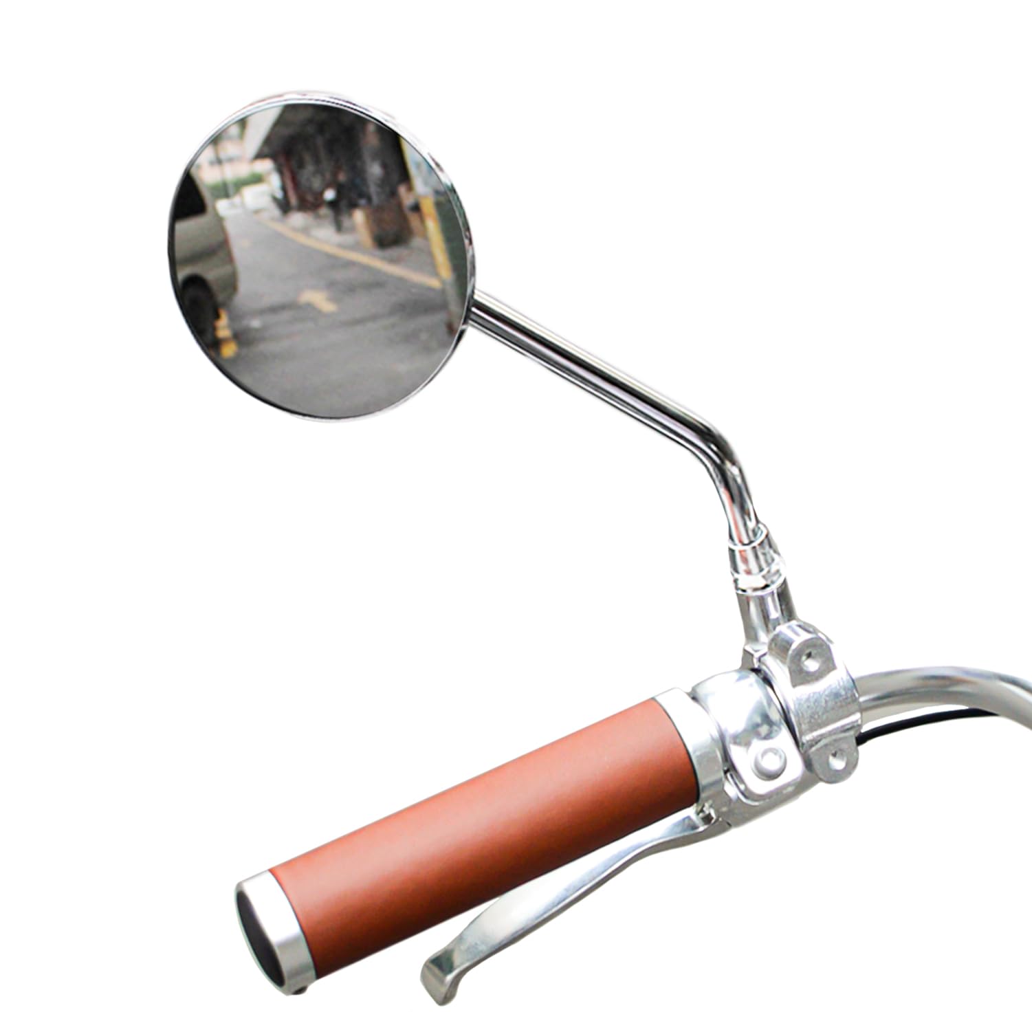 Vintage Bicycle Handlebar Mirror - Rearview Mirror for Cruiser, Electric & Retro Bikes - Durable Galvanized Steel Frame - Perfect for Commuting, City Riding & Safety Visibility