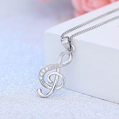 ShiQiao Sterling Silver Music Note Necklace for Women - Elegant Gift for Musicians, Pianists, Birthday, Christmas - Perfect for Girlfriend, Daughter, Sister & Best Friend - Ideal for Concerts, Recitals & Special Occasions