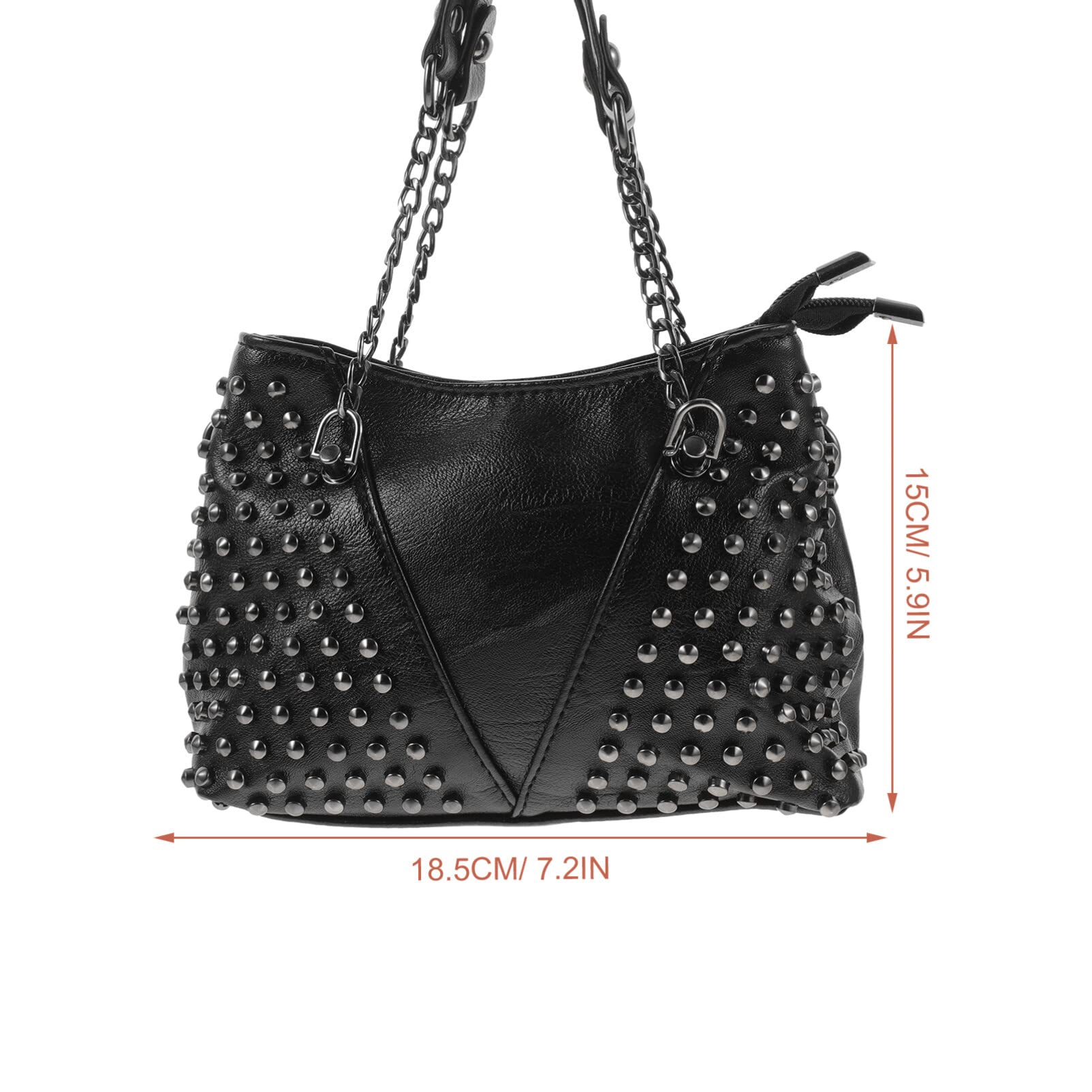 KESYOO Gothic Crossbody Bag for Women - Black Studded Shoulder Purse with Rivet Chain, Stylish Messenger Bag | Perfect for Daily Use, Parties, Concerts & Gothic Fashion Outfits