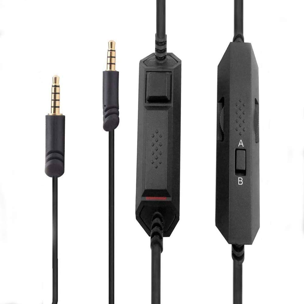 Replacement Audio Cable with Inline Mute & Volume Control for Astro A10 A30 A40 A50 G633 G933 Gaming Headsets - Compatible with Xbox One, PS4, PC, and Mobile MixAmp - Perfect for Gaming, Streaming, and Online Chatting