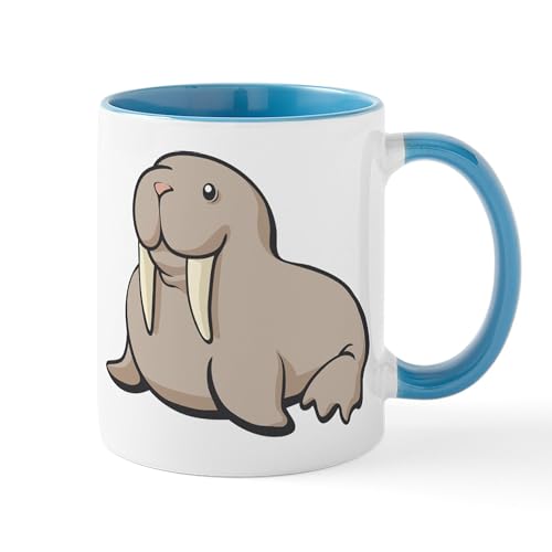 White/Blue Inside - Cartoon Walrus Mug