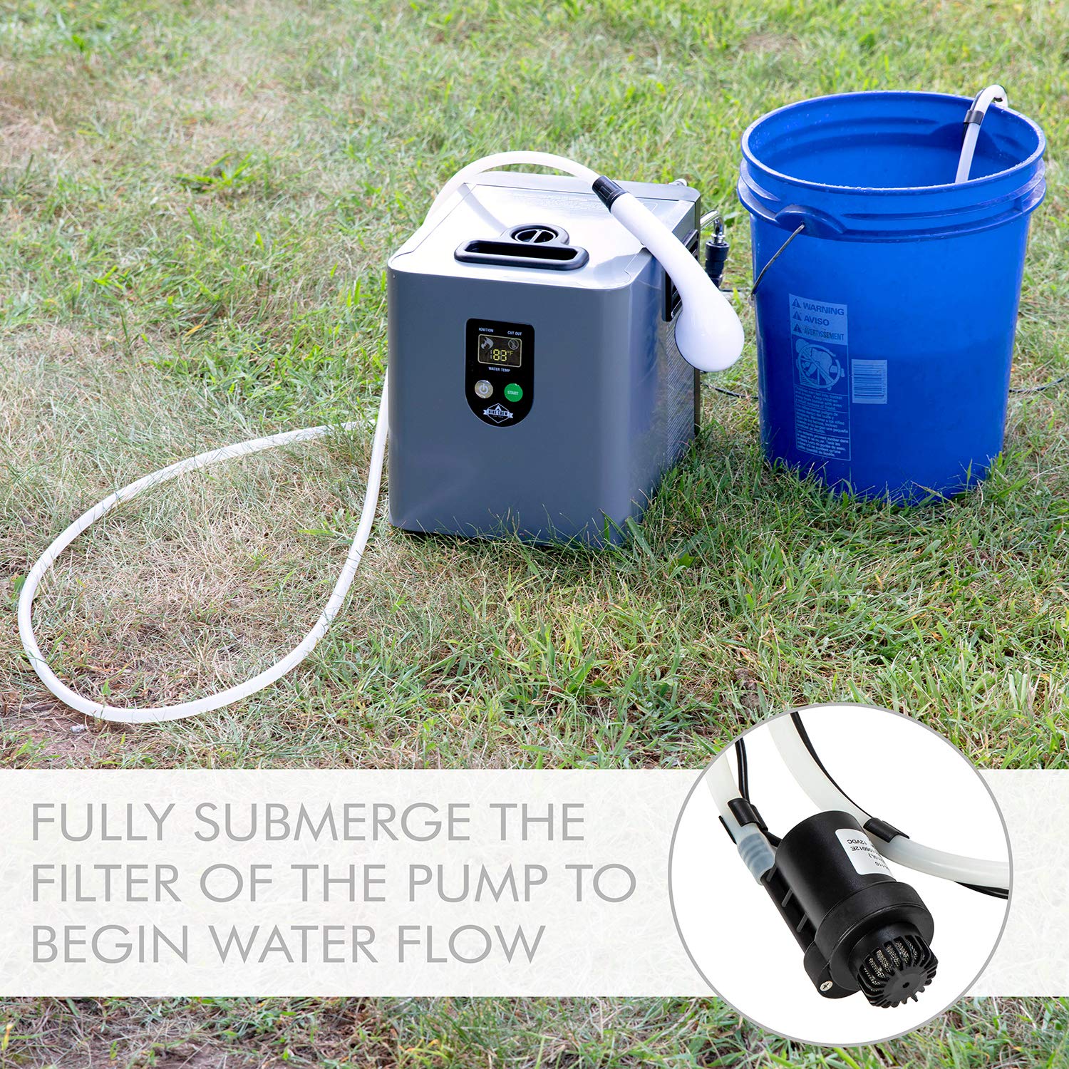 Hike Crew Portable Propane Water Heater & Shower Pump - Compact Outdoor Shower System with LCD Display & Auto Safety Shutoff for Camping, Hiking, RV Trips - Includes Carry Case for Easy Transport - Perfect for Backpacking, Beach Showers, and Emergency Hot Water Needs