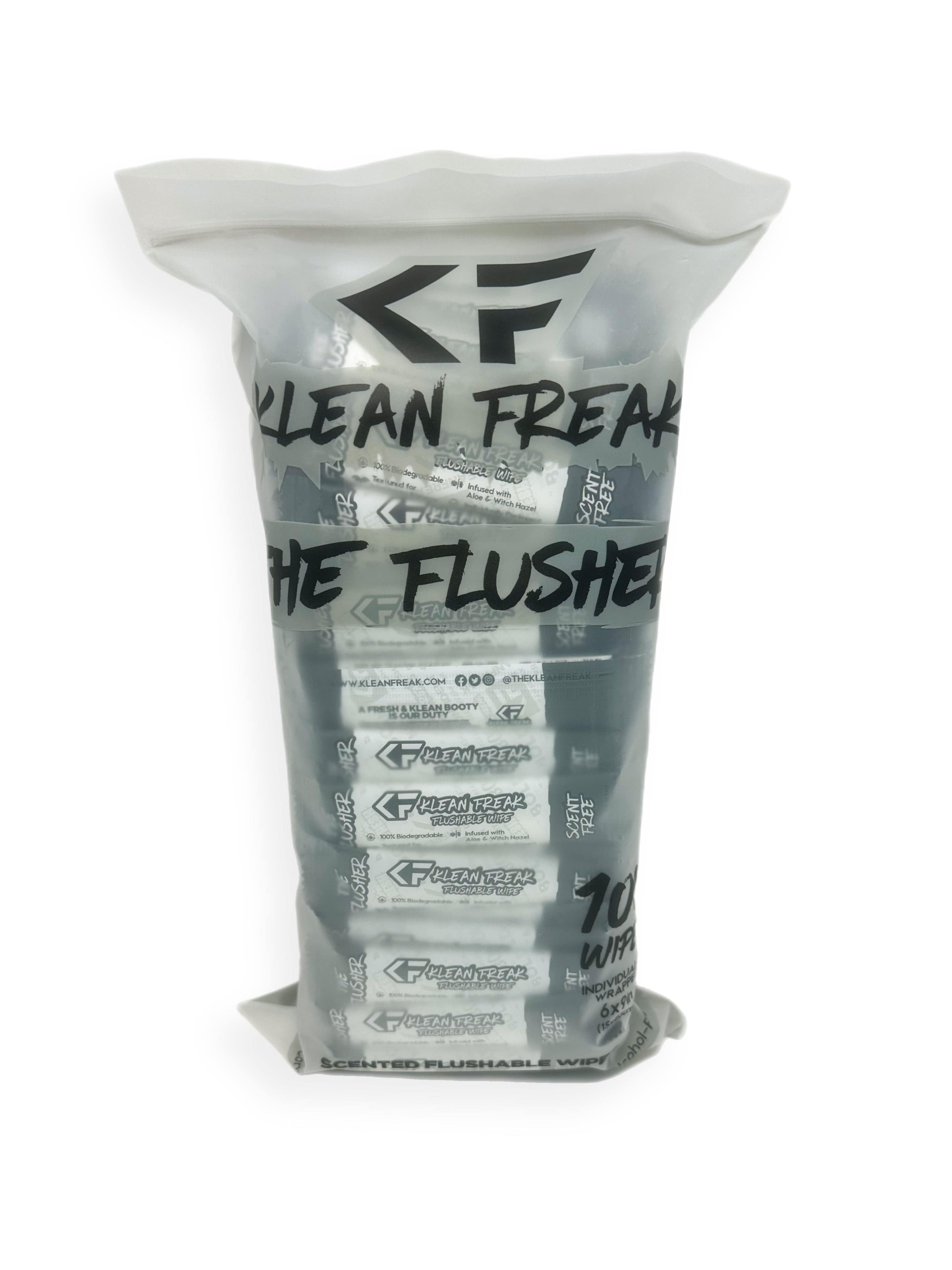 The Flusher 100 Pack - Premium Quality Flushable Wipes for Toilet & Bathroom Use - Gentle & Septic Safe for Adults & Kids - Ideal for Travel, Camping & Home Hygiene