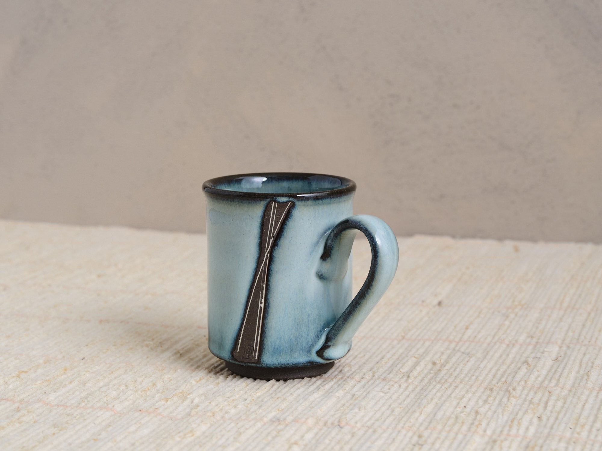 Shinya Take Cross Line Inlay Design Ceramic Coffee Mug - Elegant Tea & Espresso Cup for Home, Office, Gift Giving (15oz)