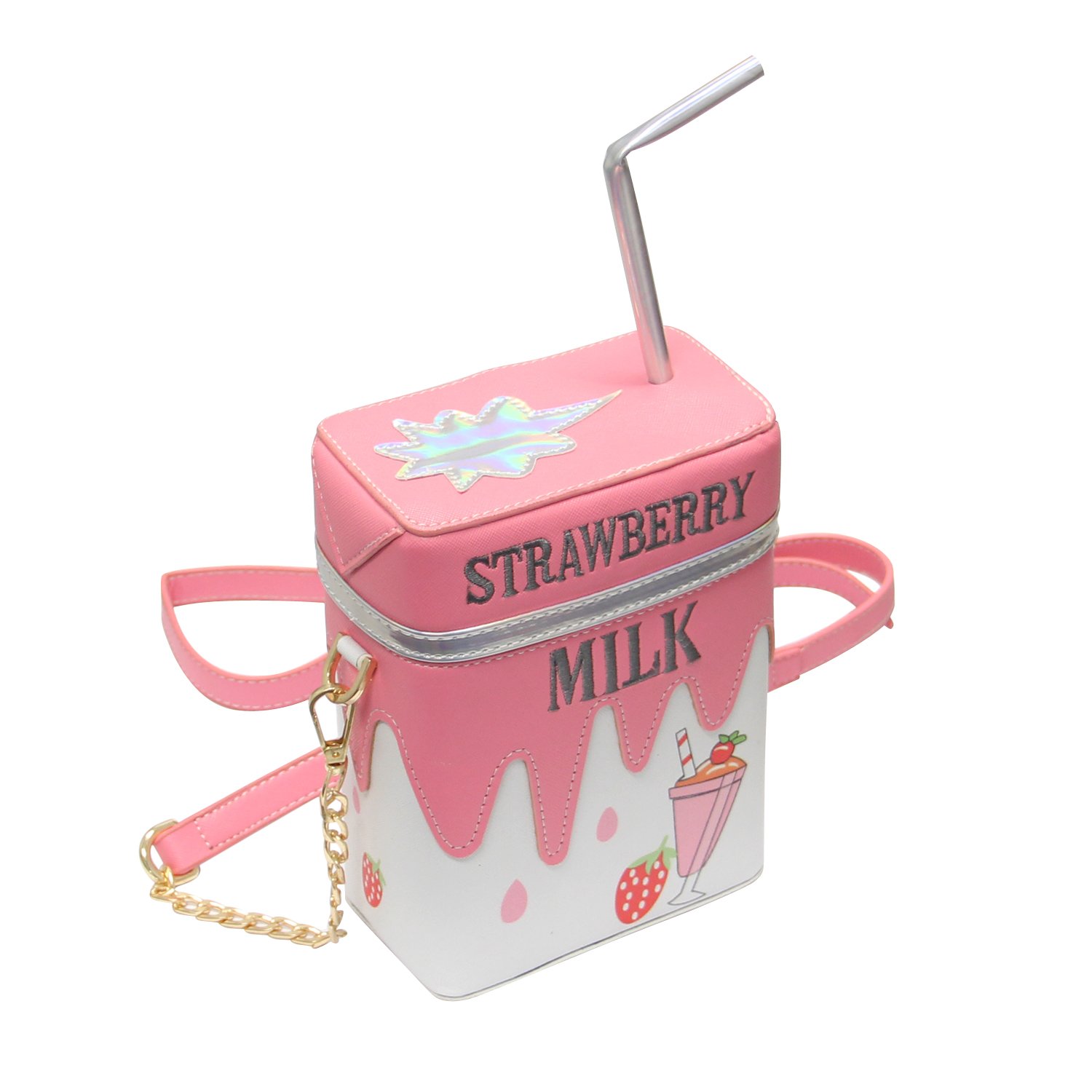 Strawberry Milk Box Crossbody Bag - Cute Phone Purse with Card Holder for Women | Perfect for Daily Use, Shopping, and Travel