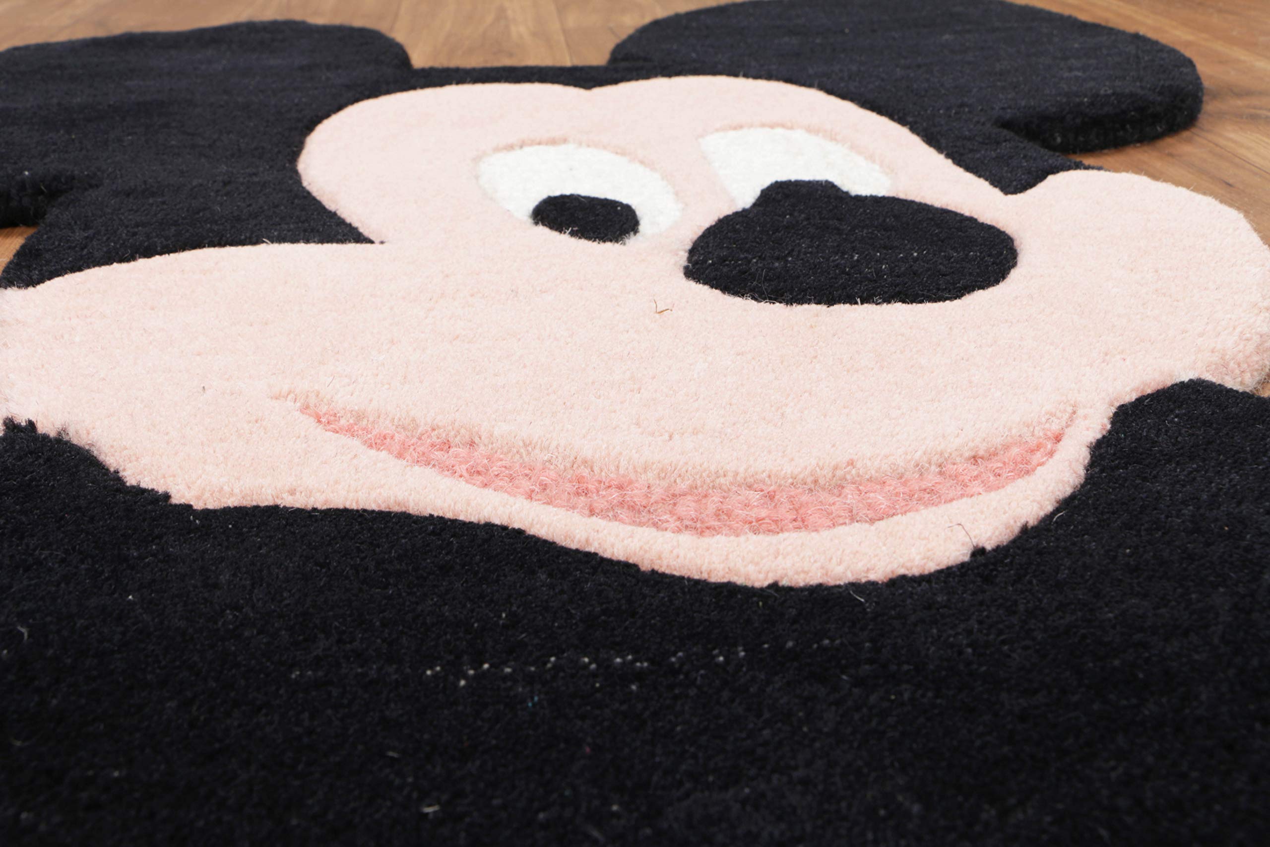 Disney Mickey Mouse 3'x5' Handmade Tufted 100% Wool Rug for Kids - Soft Nursery Carpet for Baby Boys & Girls Bedroom, Playroom Floor Decor