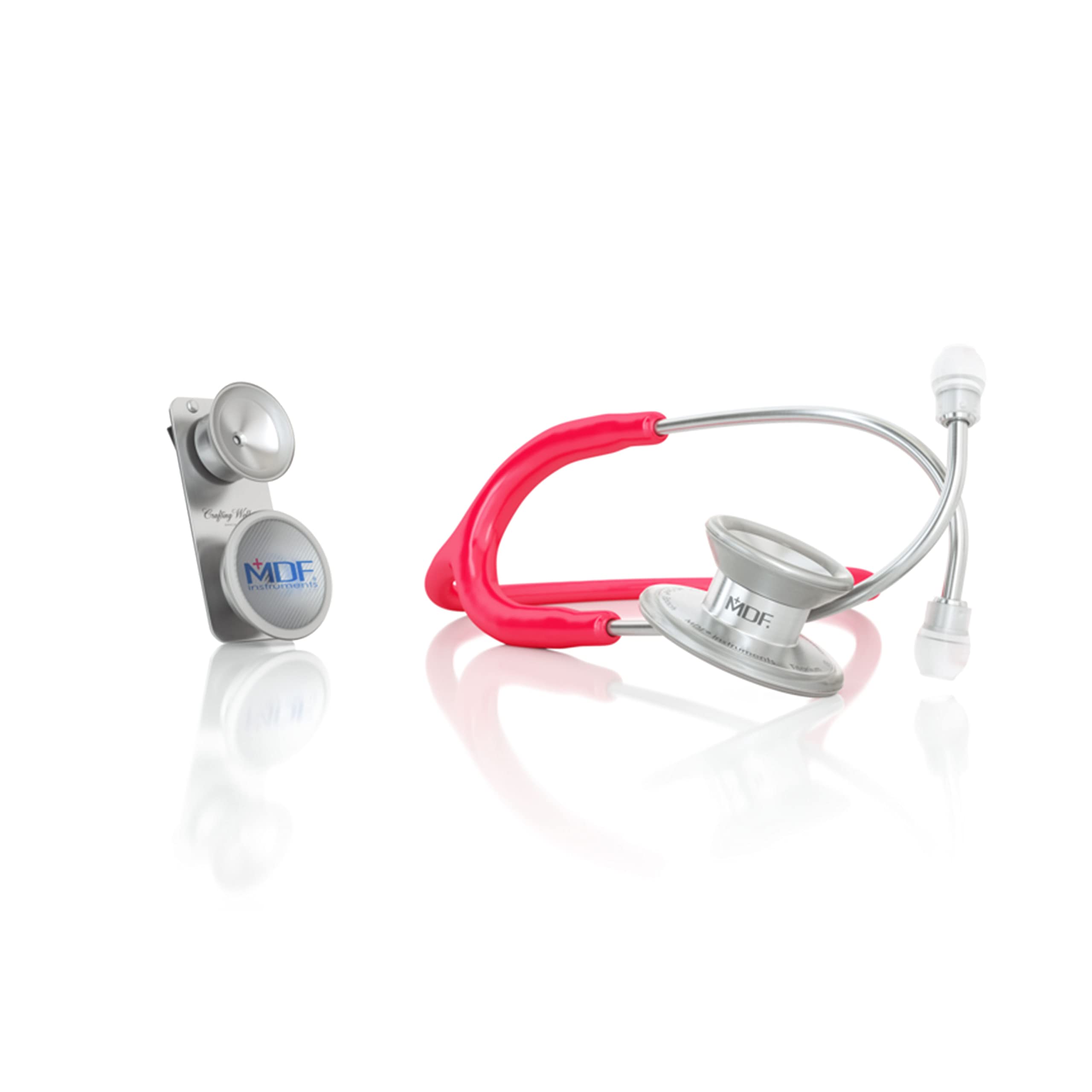 MDF Instruments MD One Epoch Lightweight Titanium Stethoscope - Raspberry Color with Pediatric Attachment & Clip | Premium Medical Equipment for Doctors, Nurses & Healthcare Professionals | Ideal for Clinical Use, Patient Exams & Emergency Care